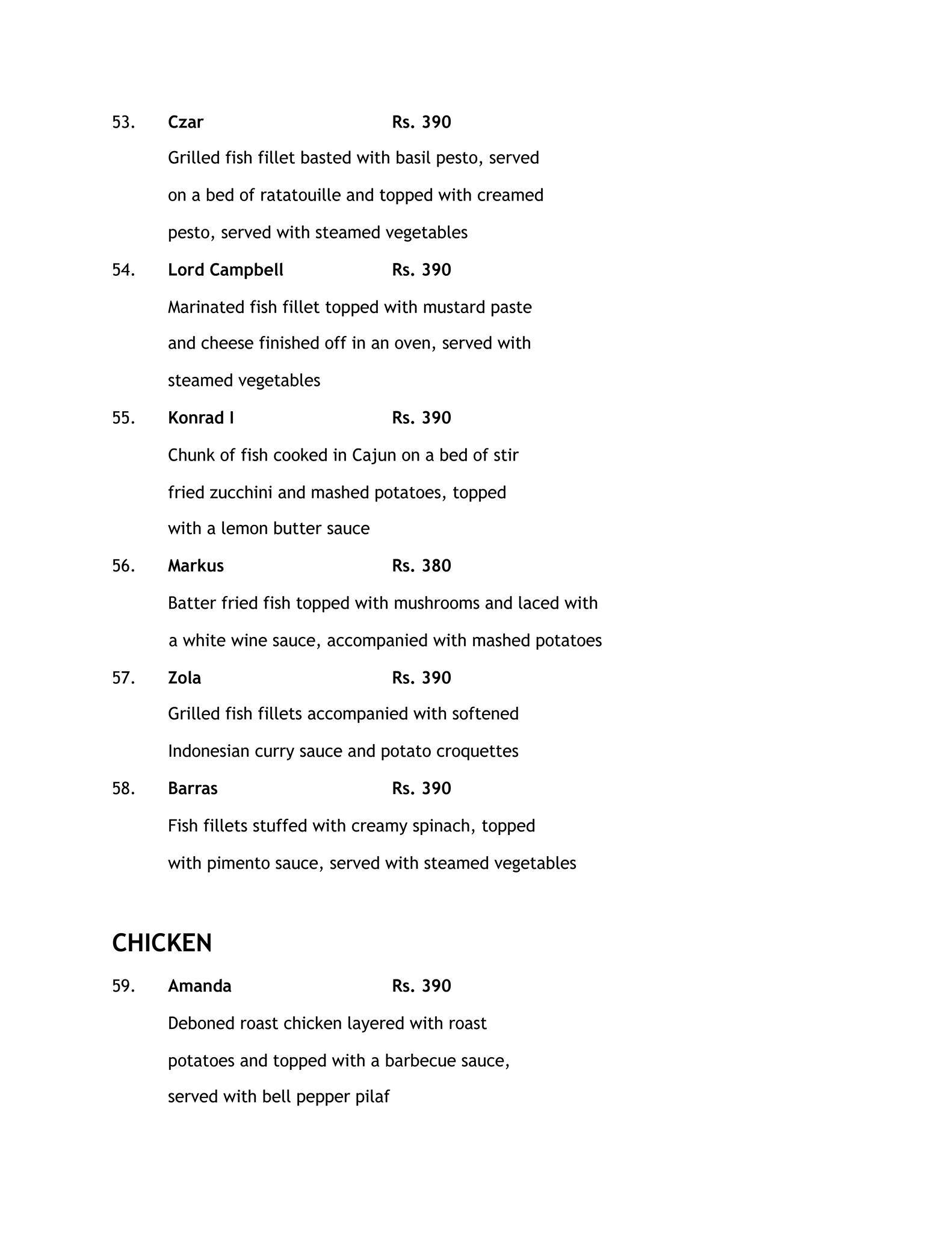 Menu at Arthur's Theme Goa, Candolim, C/o Acacia Hotel & Spa