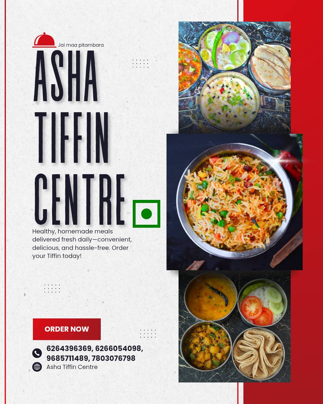 Asha Tiffin Centre menu