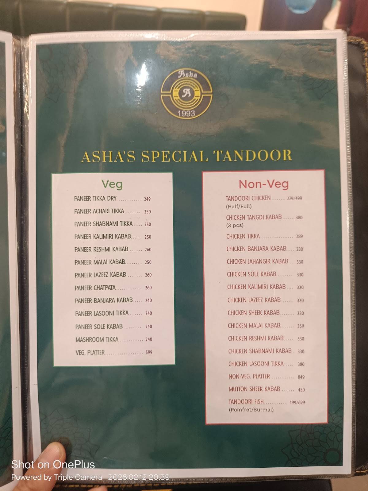 Hotel Asha - Veg & Non-veg menu