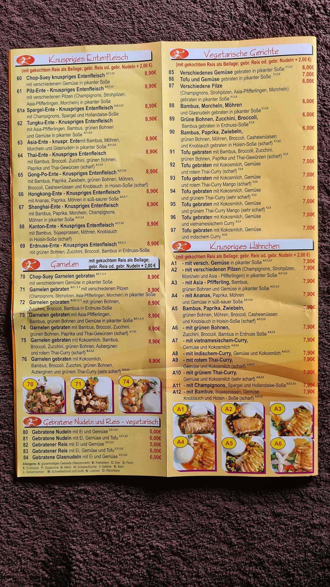 Menu de Asia Express