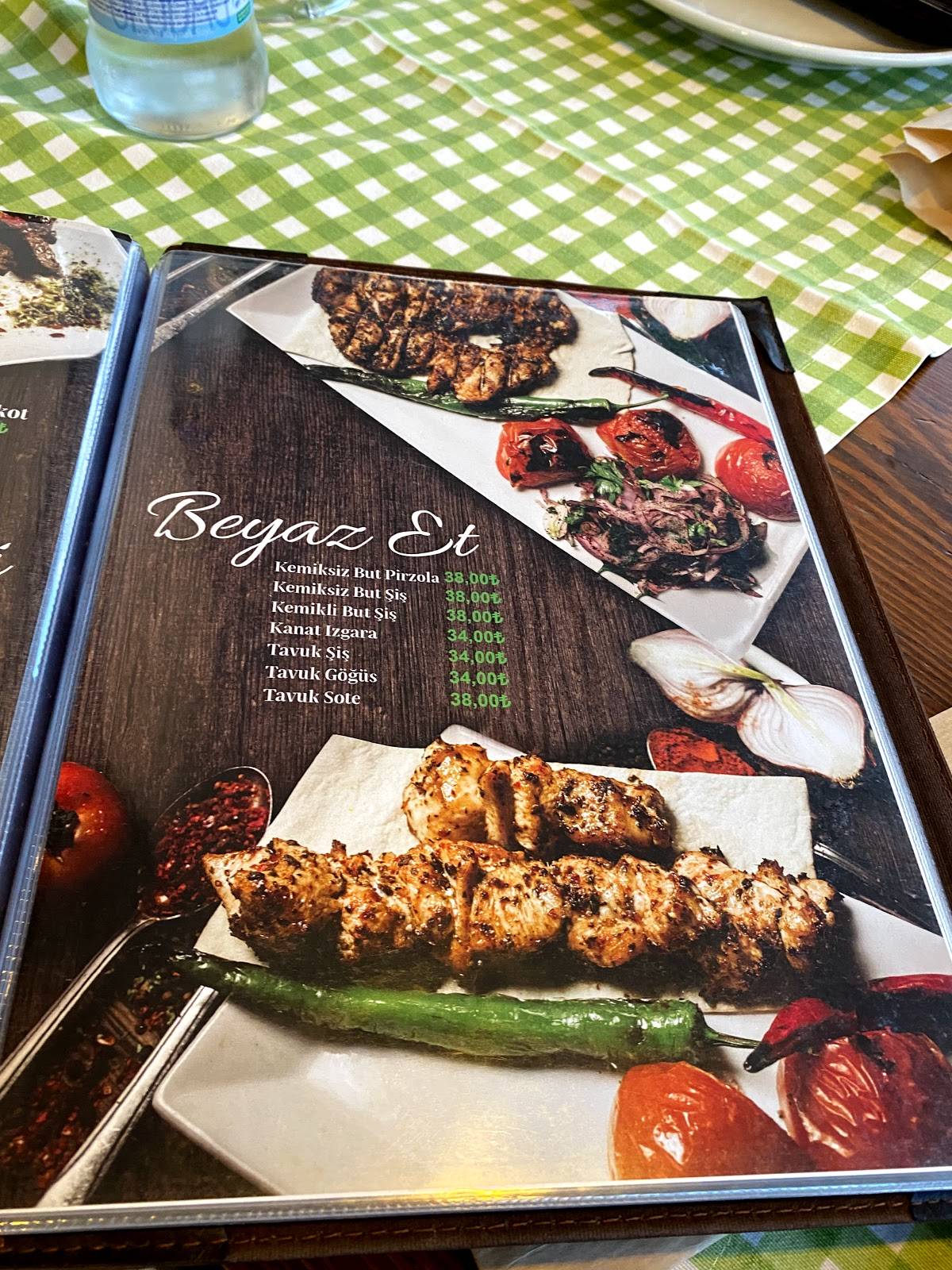 Меню Asma Altı Ocakbaşı Restaurant, Эдирне, улица Шехит Эмниет Мюдюрю Эртан  Незих