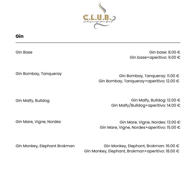Menu di CLUB 