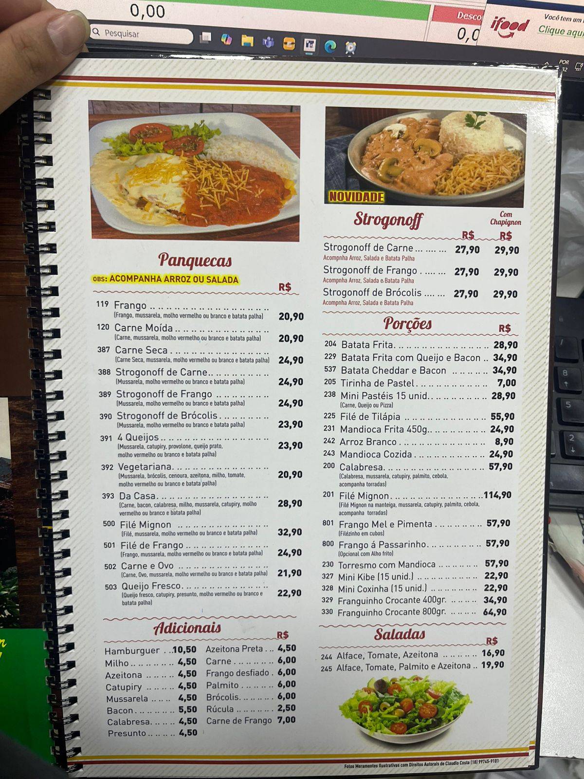 Pastelito cardápio