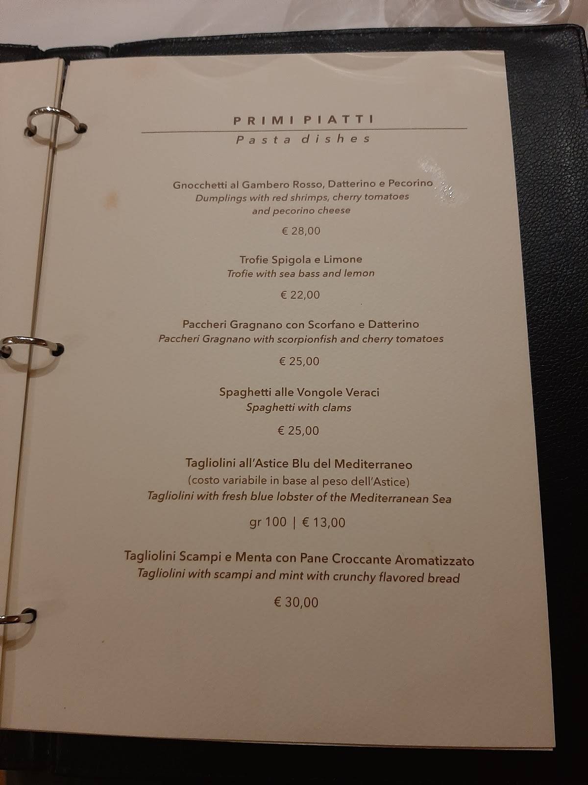 Menu di Ristorante Assunta Madre 