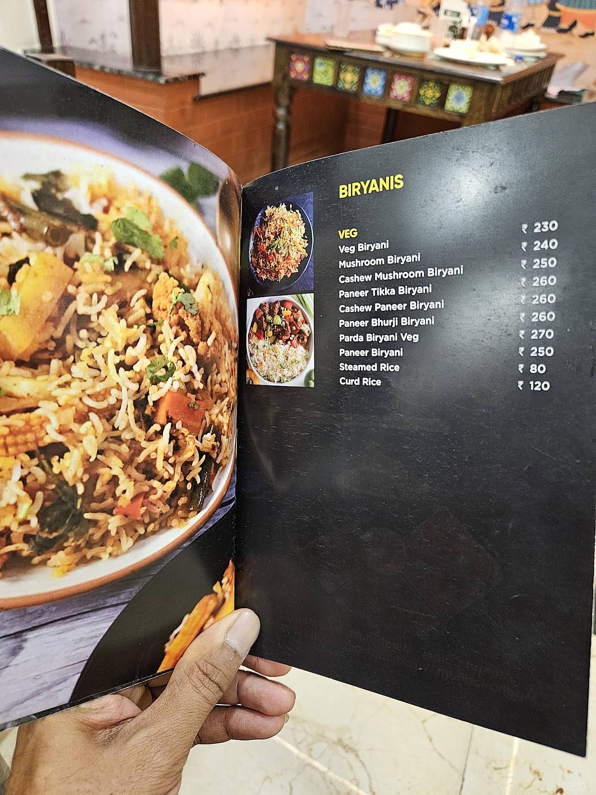 Asta's Desi Darbar menu