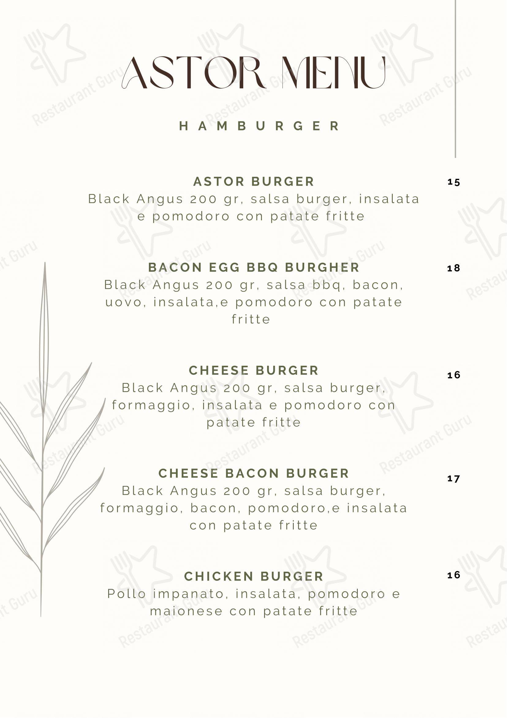 Astor in Belluno - Menu