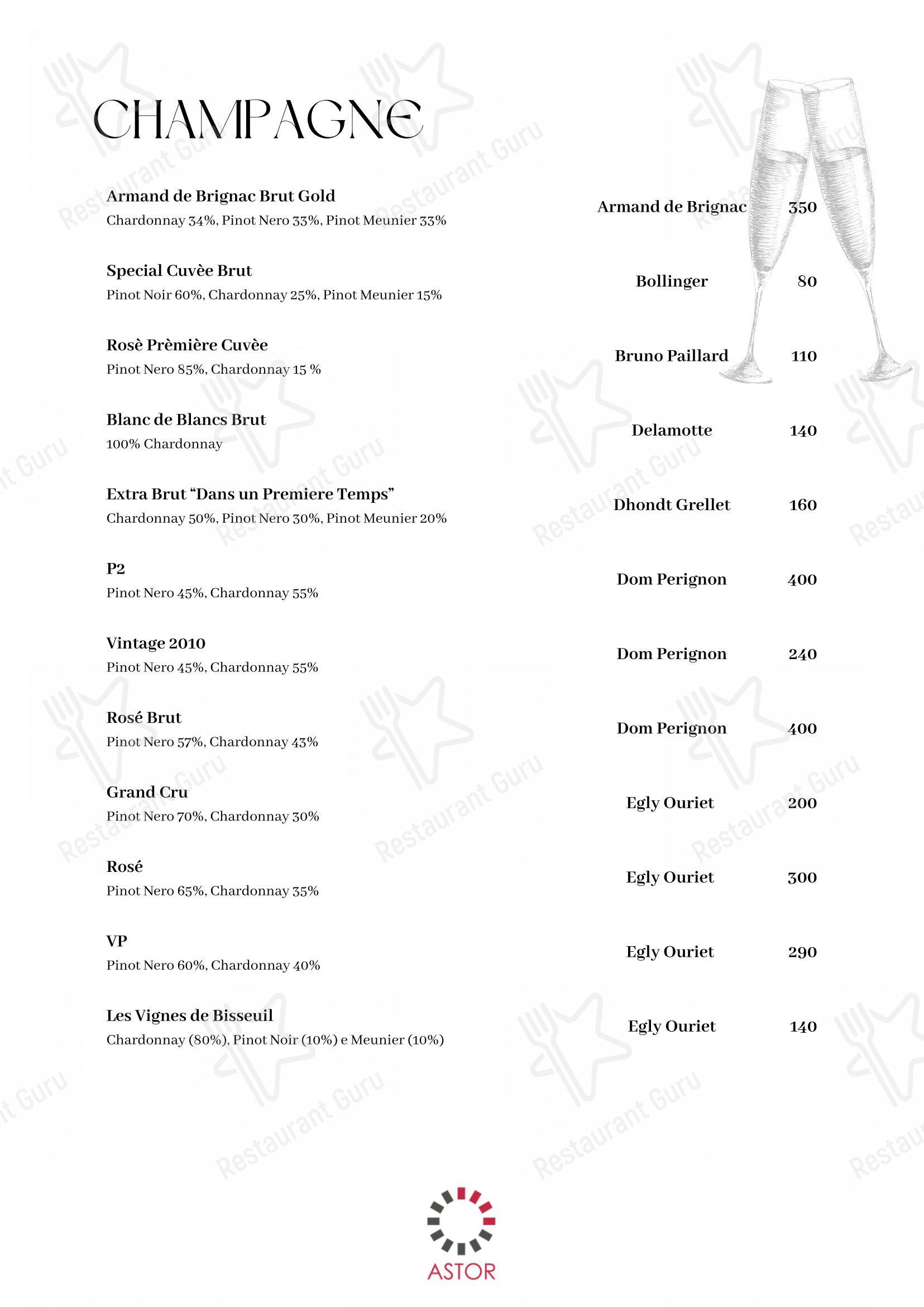 Menu per Astor in Belluno