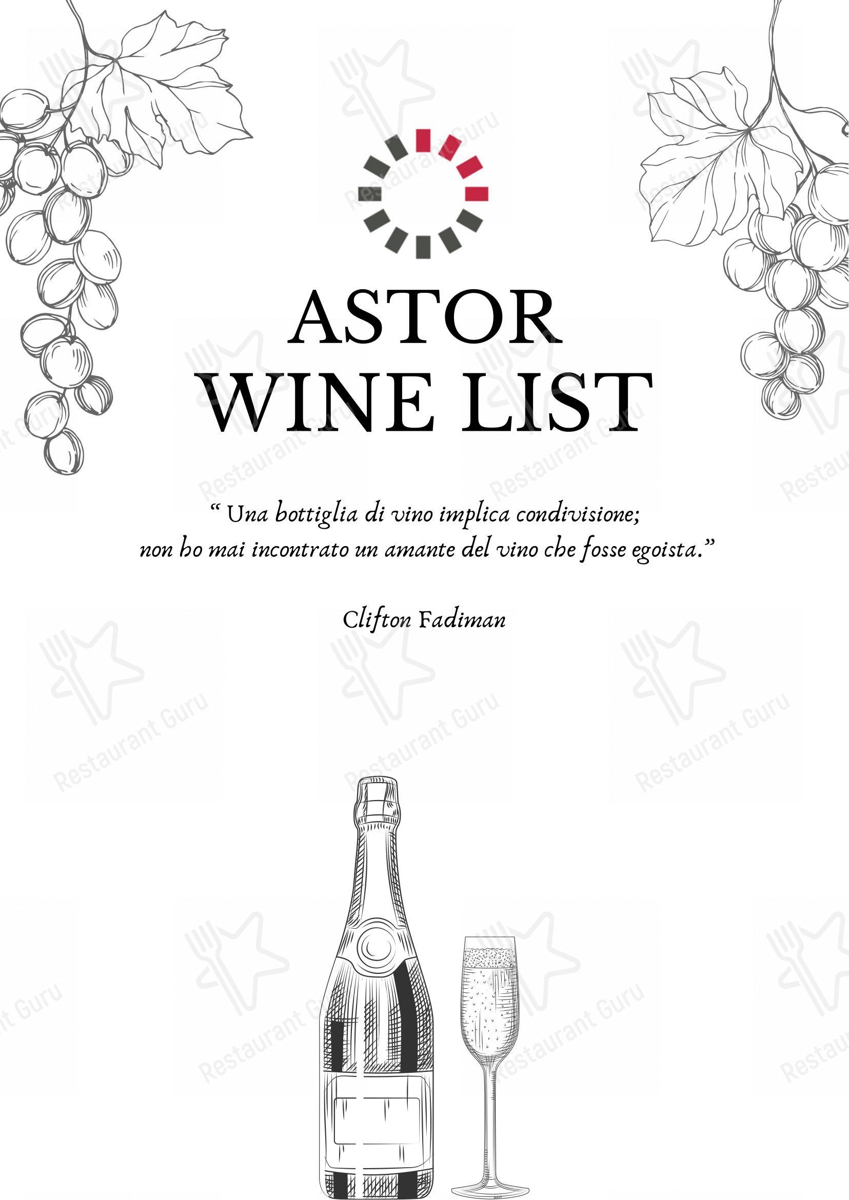 Menu per Astor in Belluno