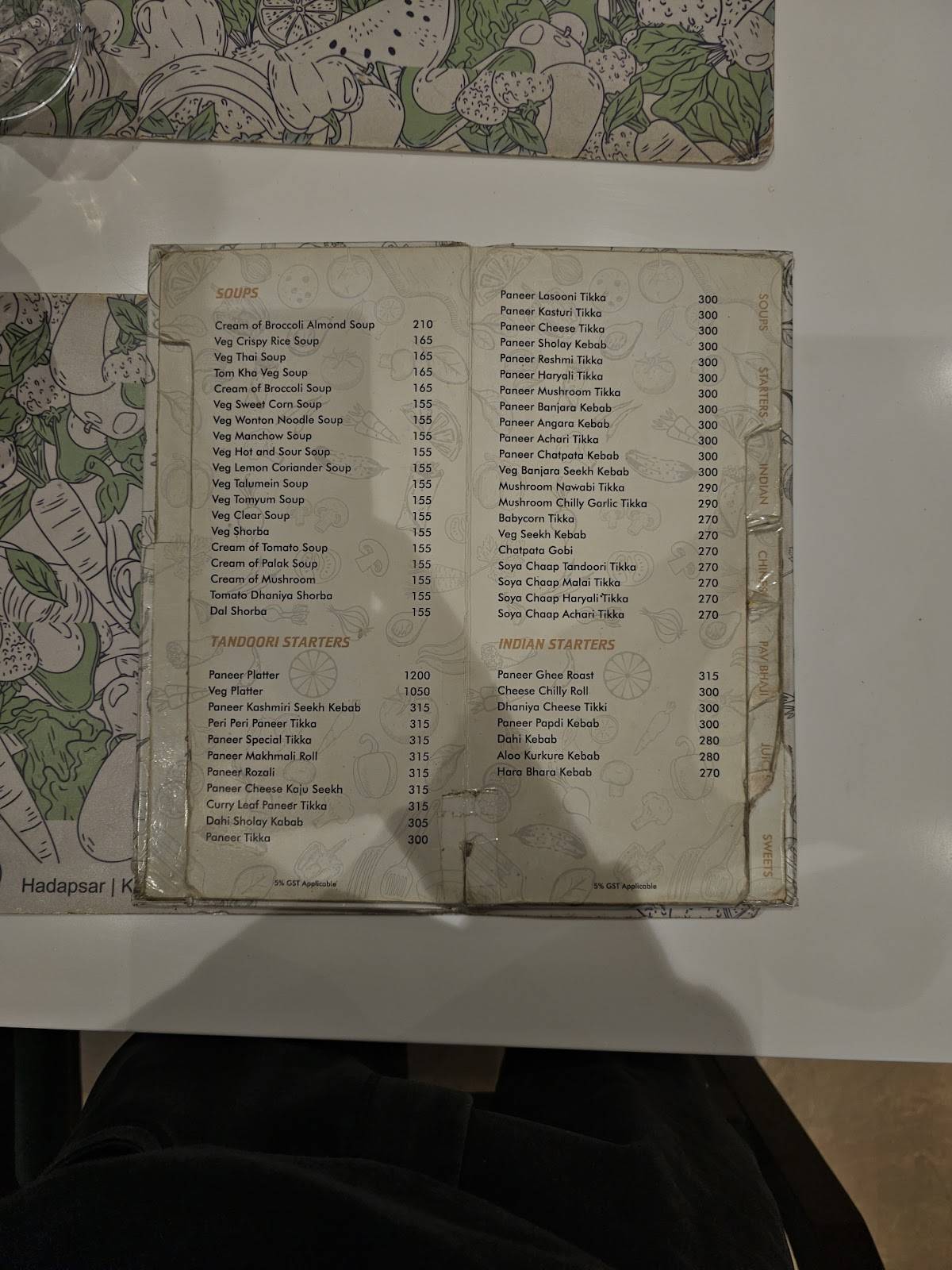 Atithi - veg menu