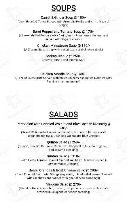 Autumn Leaf Cafe menu