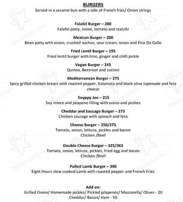 Autumn Leaf Cafe menu