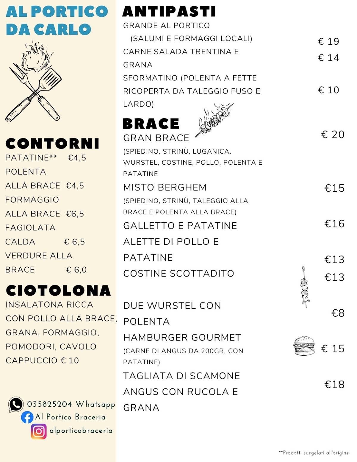 Menu di Al Portico Braceria 