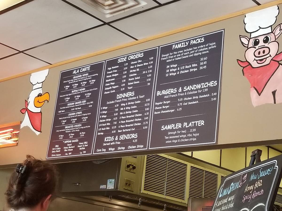 Menu at Wing Joint BBQ, Blaine