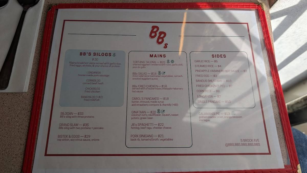 Menu de BB's