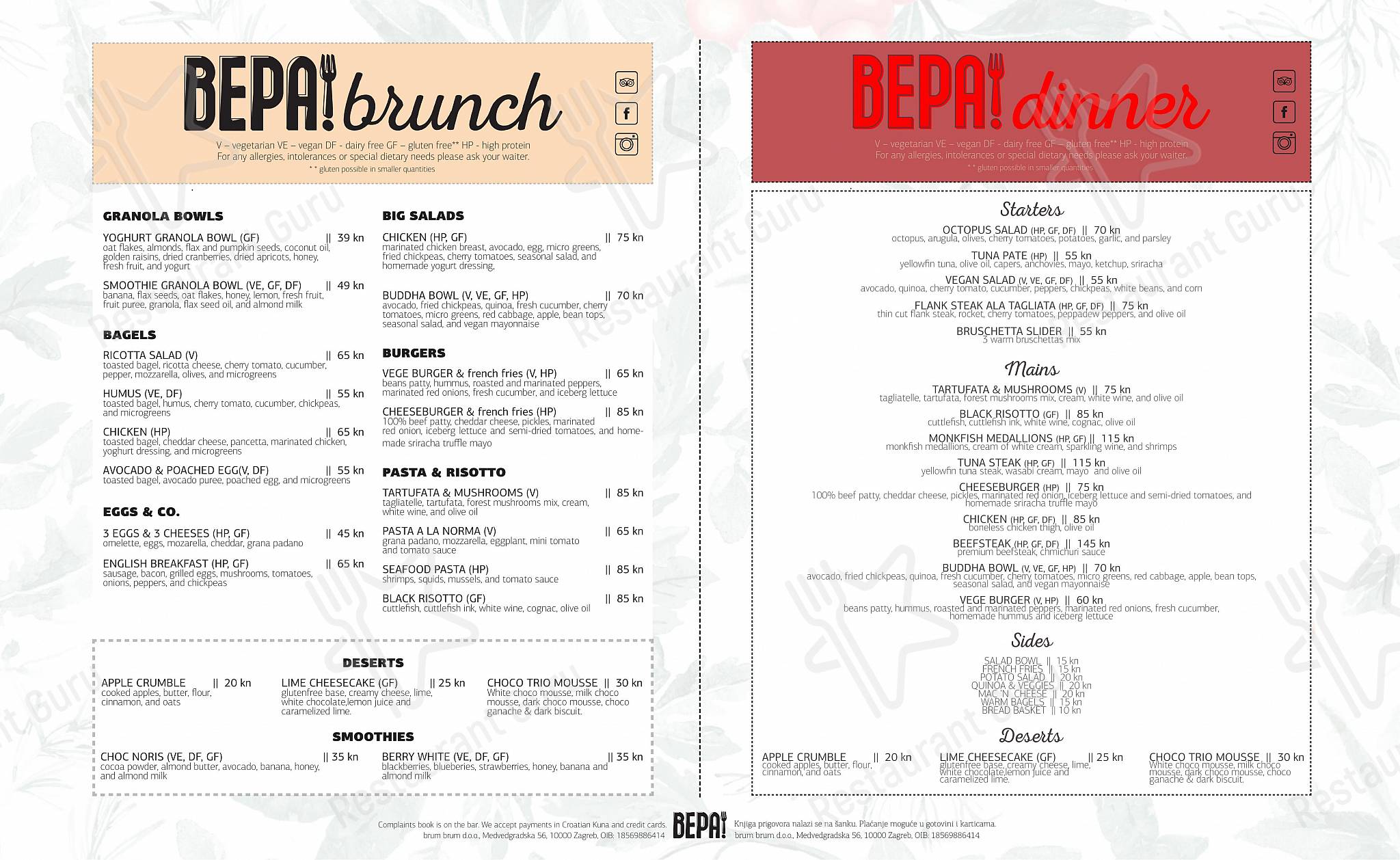 Ночное меню per Bepa in Spalato