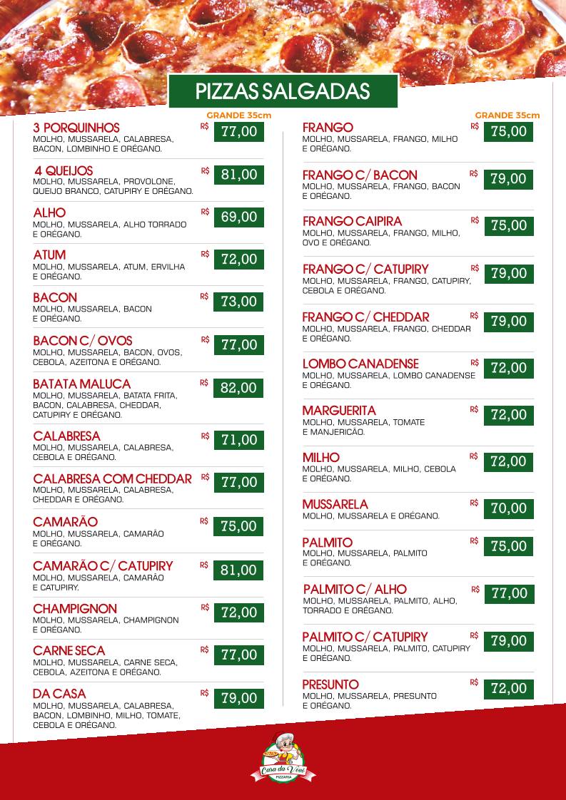 BOM PALADAR - Pizzaria & Restaurante cardápio