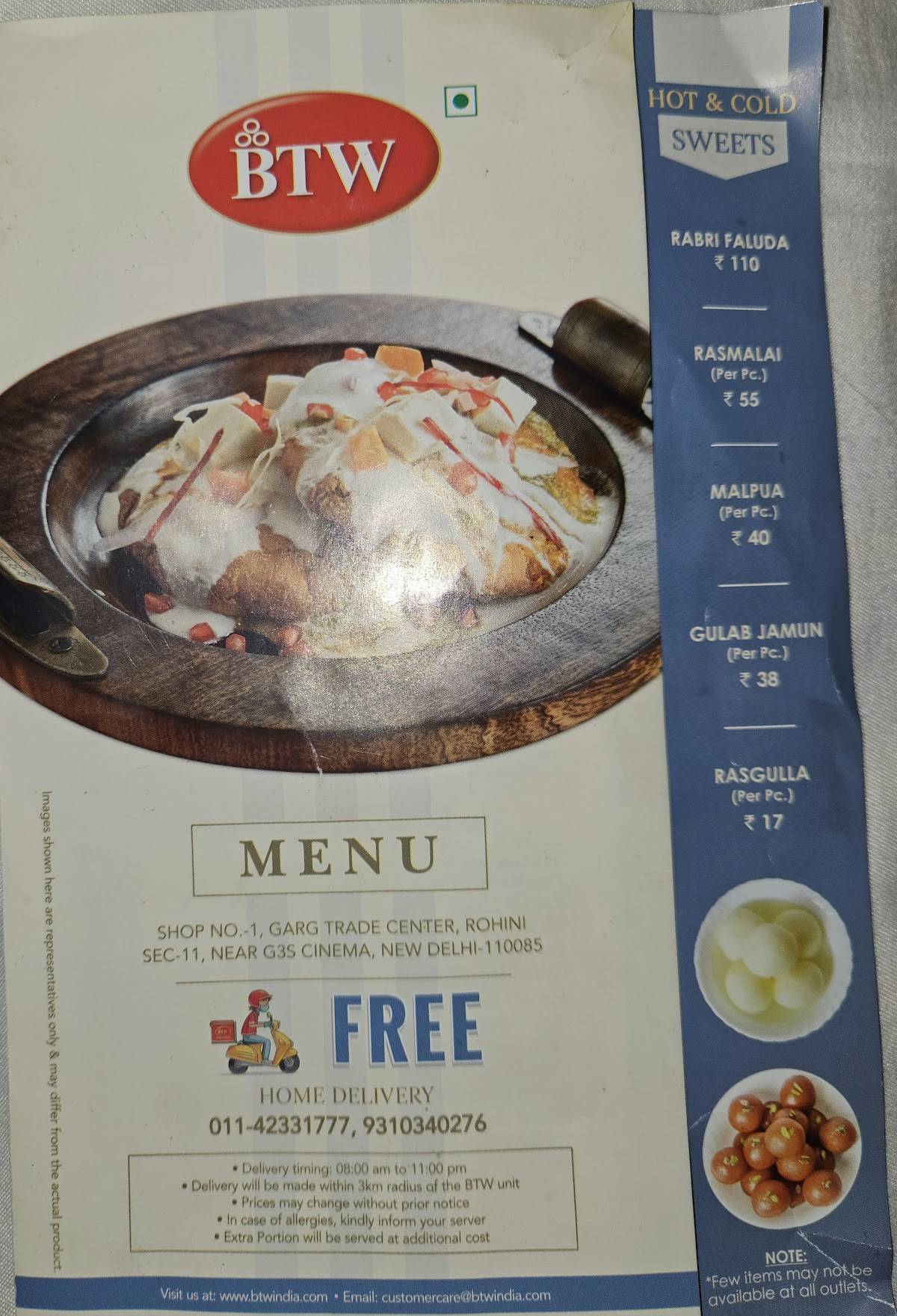 BTW menu