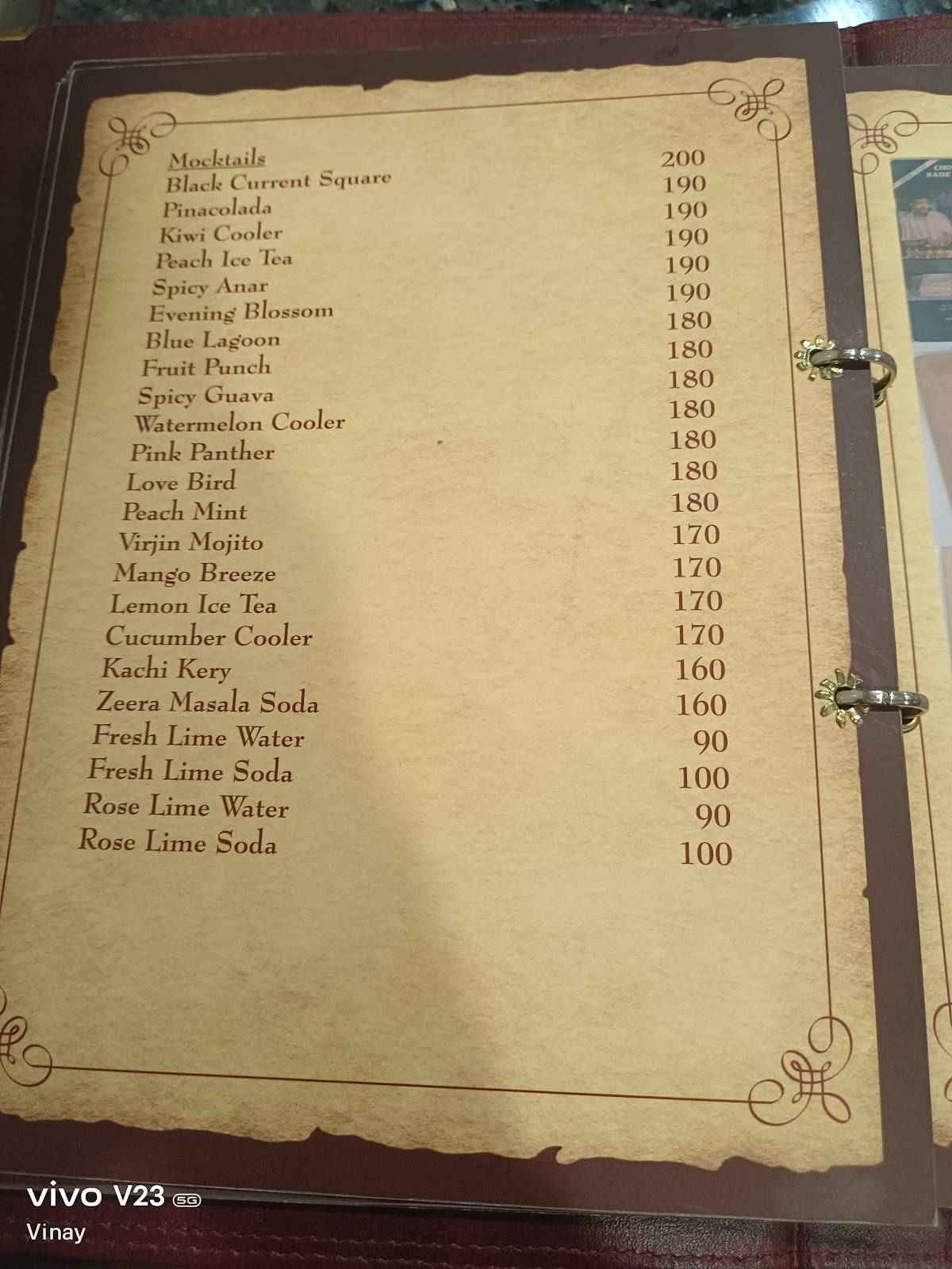 Bademiya Kebab Restaurant menu