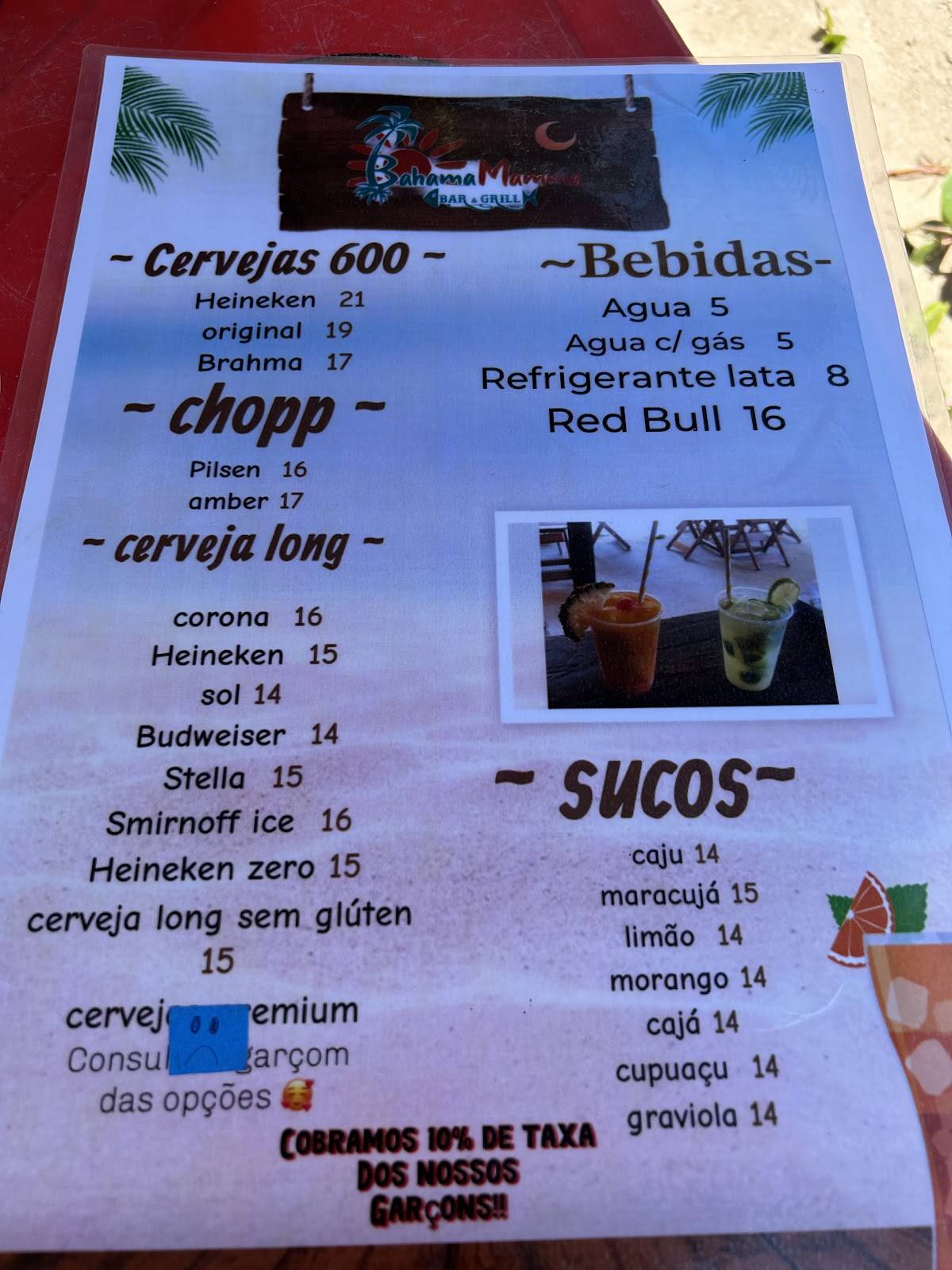 Bahama Mamma Bar & Gril cardápio