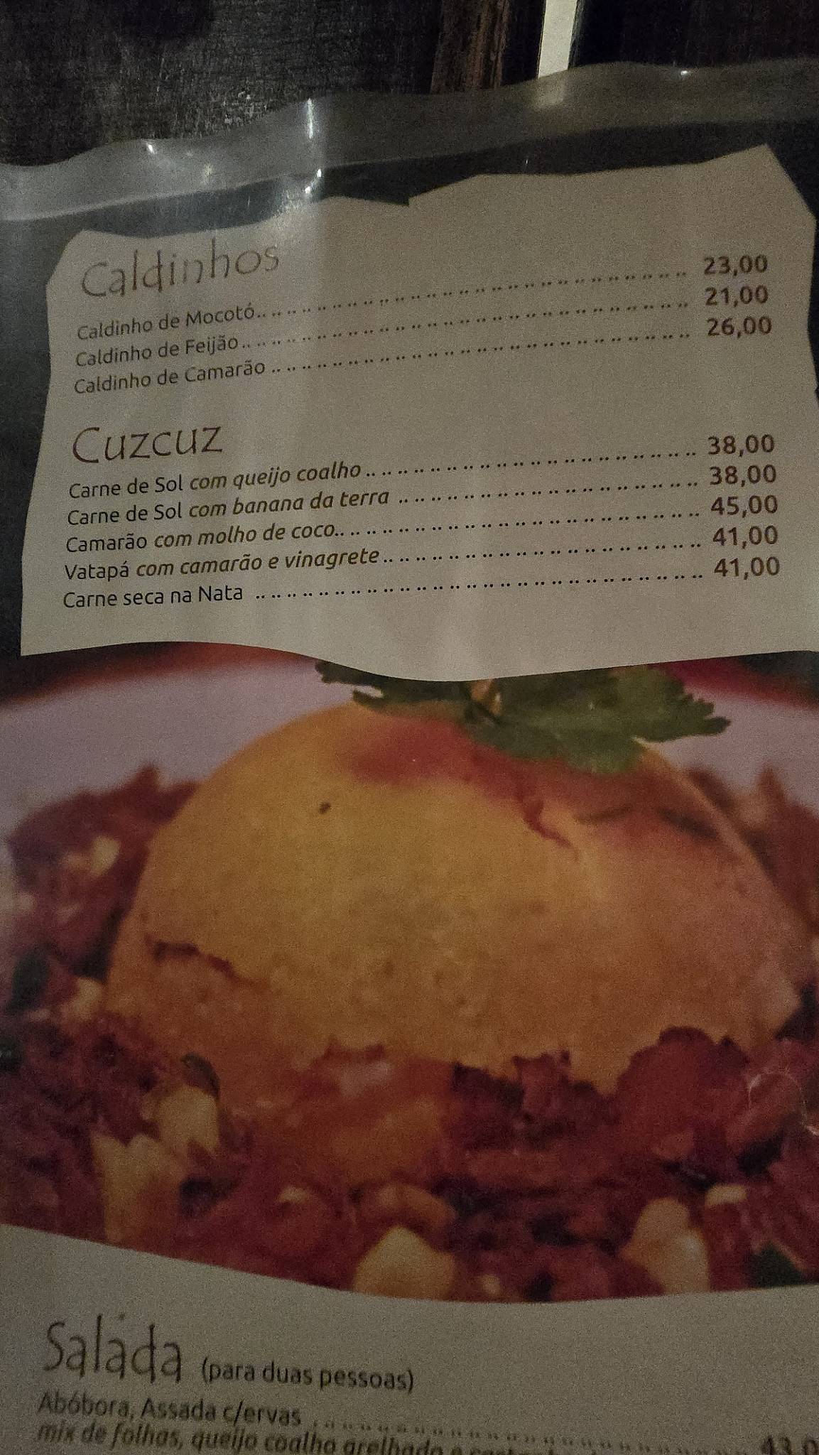 Baião Cozinha Nordestina cardápio