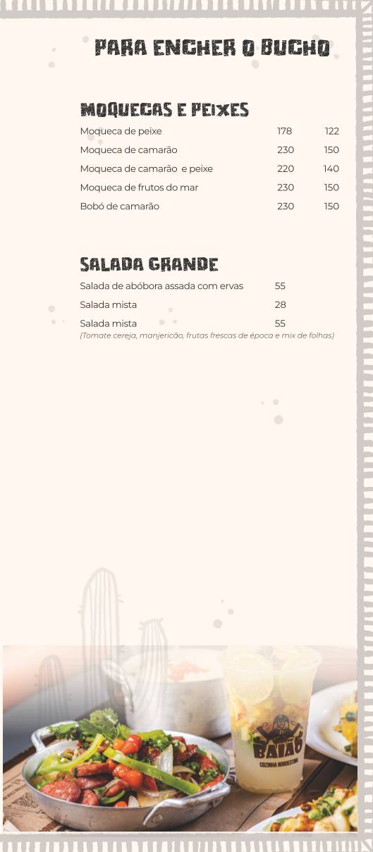 Baião Cozinha Nordestina cardápio