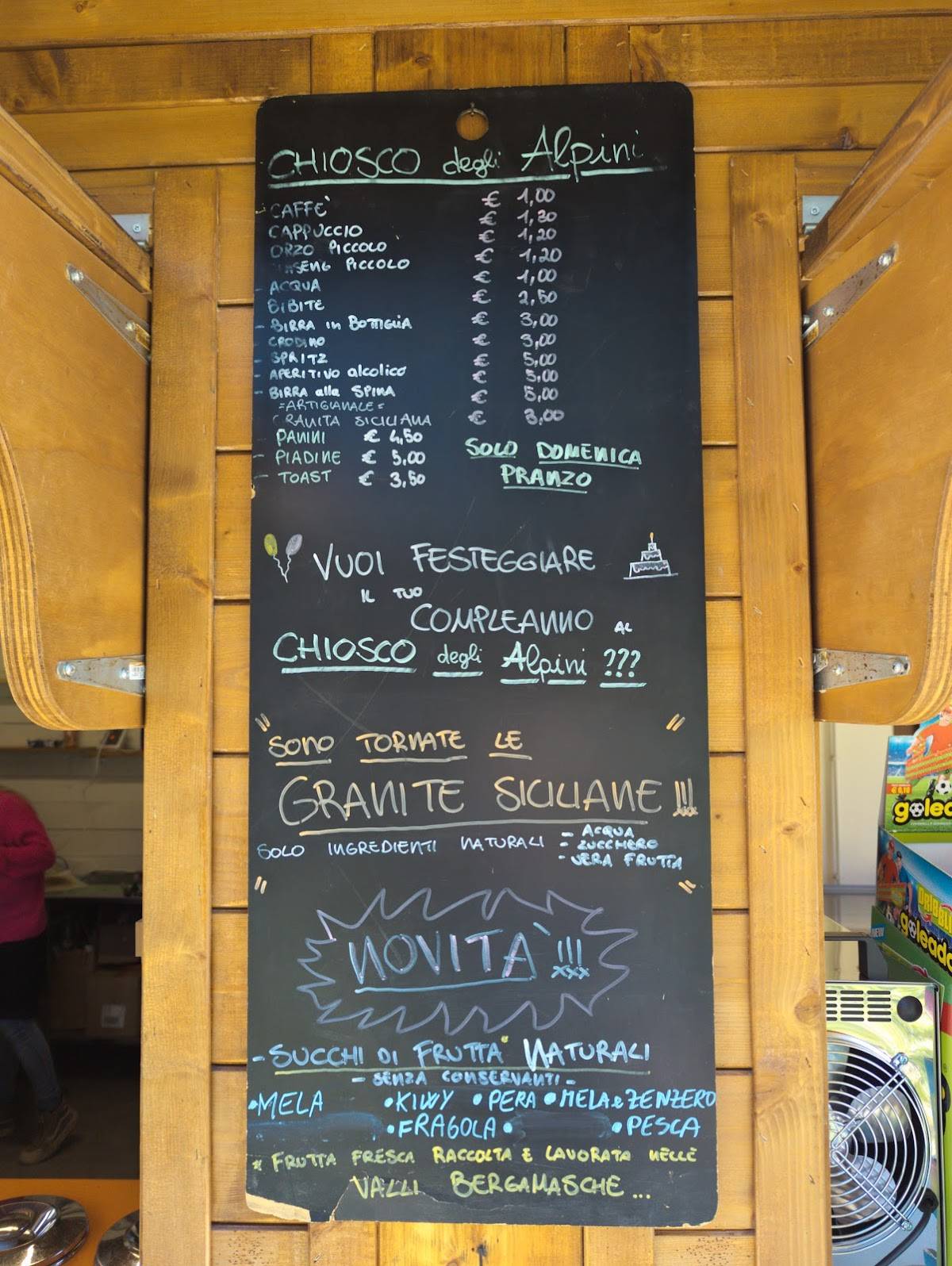 Menu di Il chiosco degli alpini 