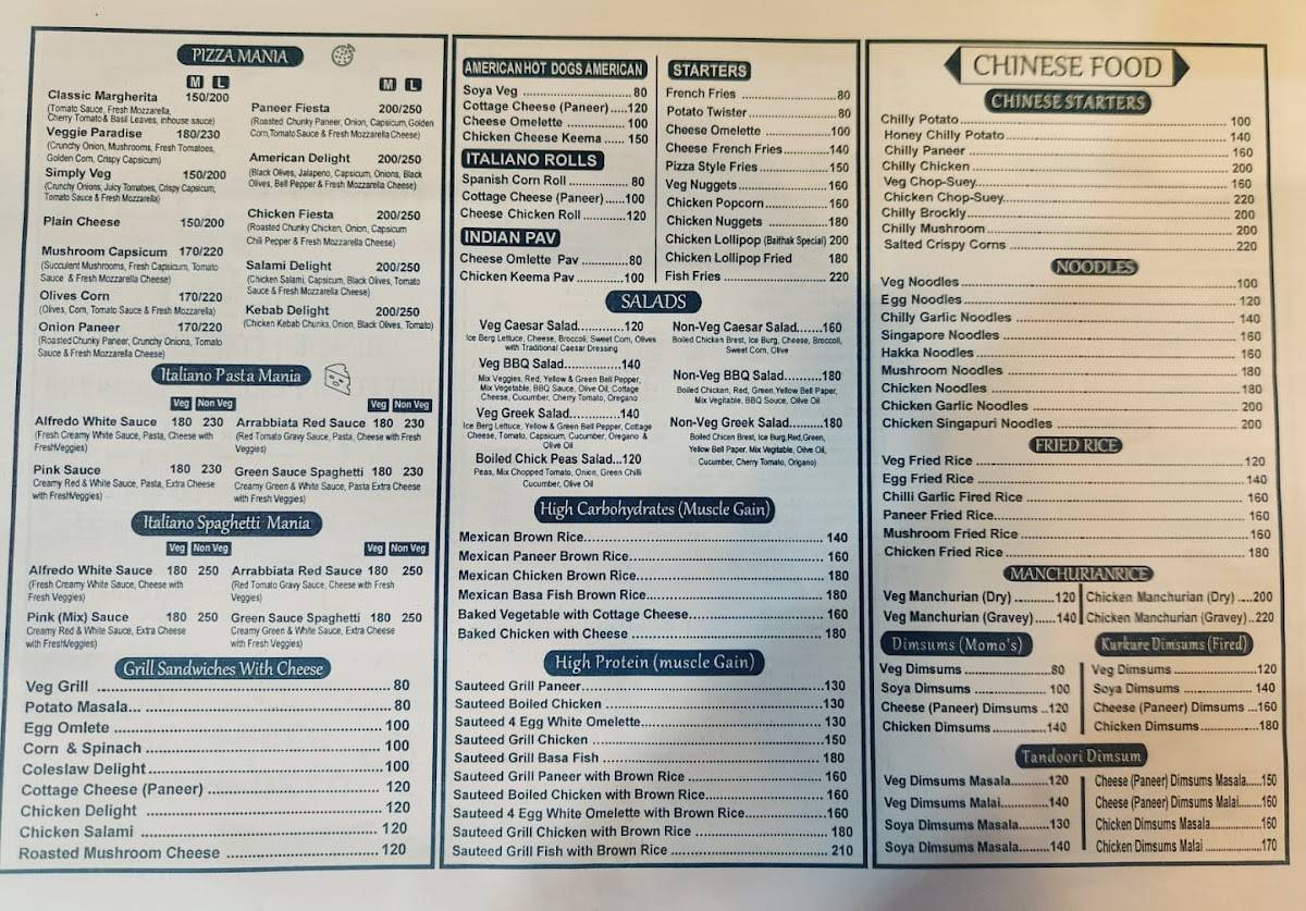 Baithak Chai Lounge And Cafe menu