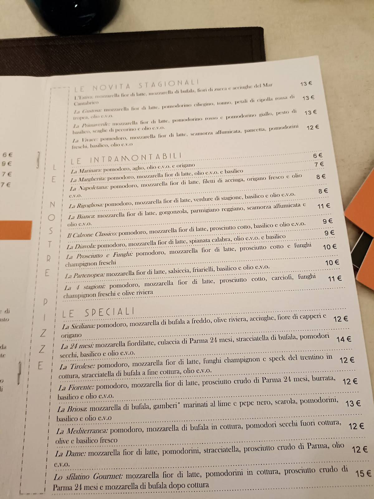 Menu di Baking Italia 