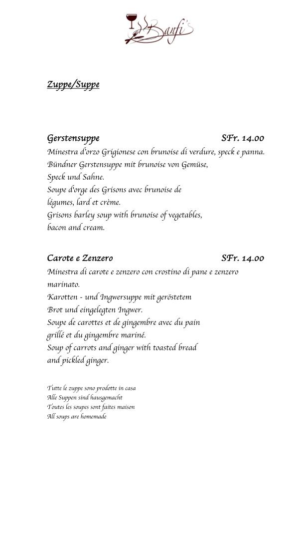 Menu di Banfi's 
