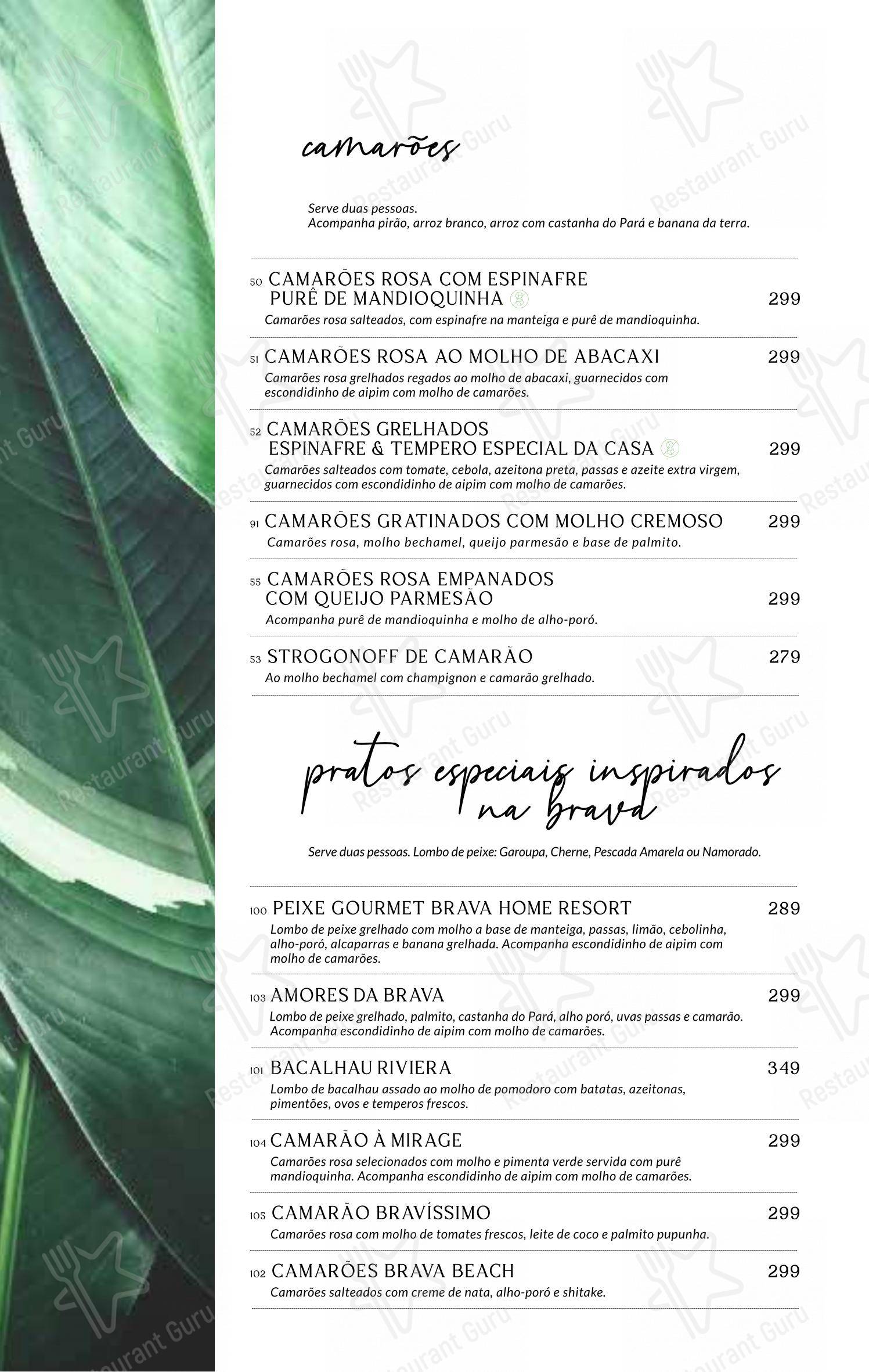 Menu para Baobá Bar e Restaurante em Itajaí
