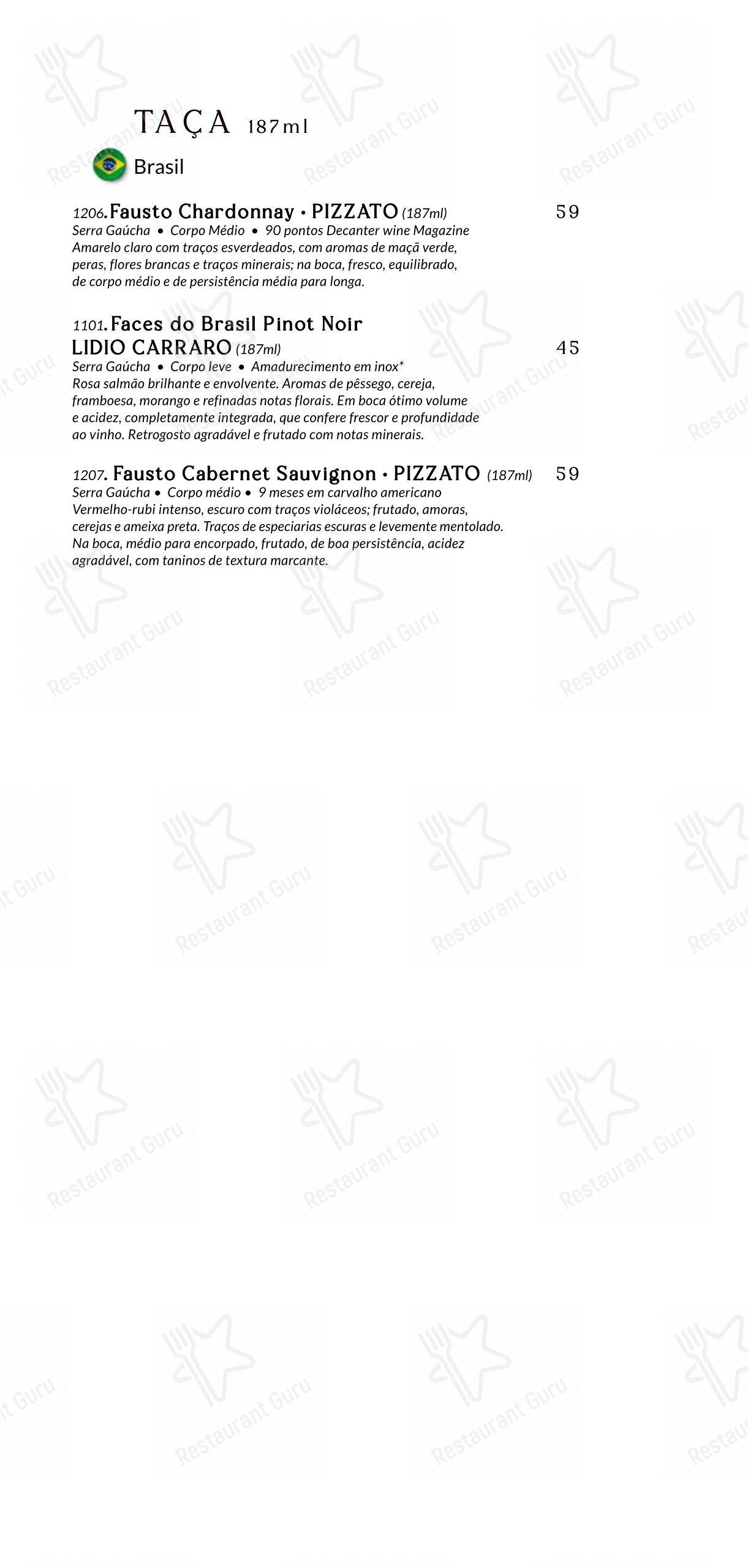 Baobá Bar e Restaurante - Menu bar