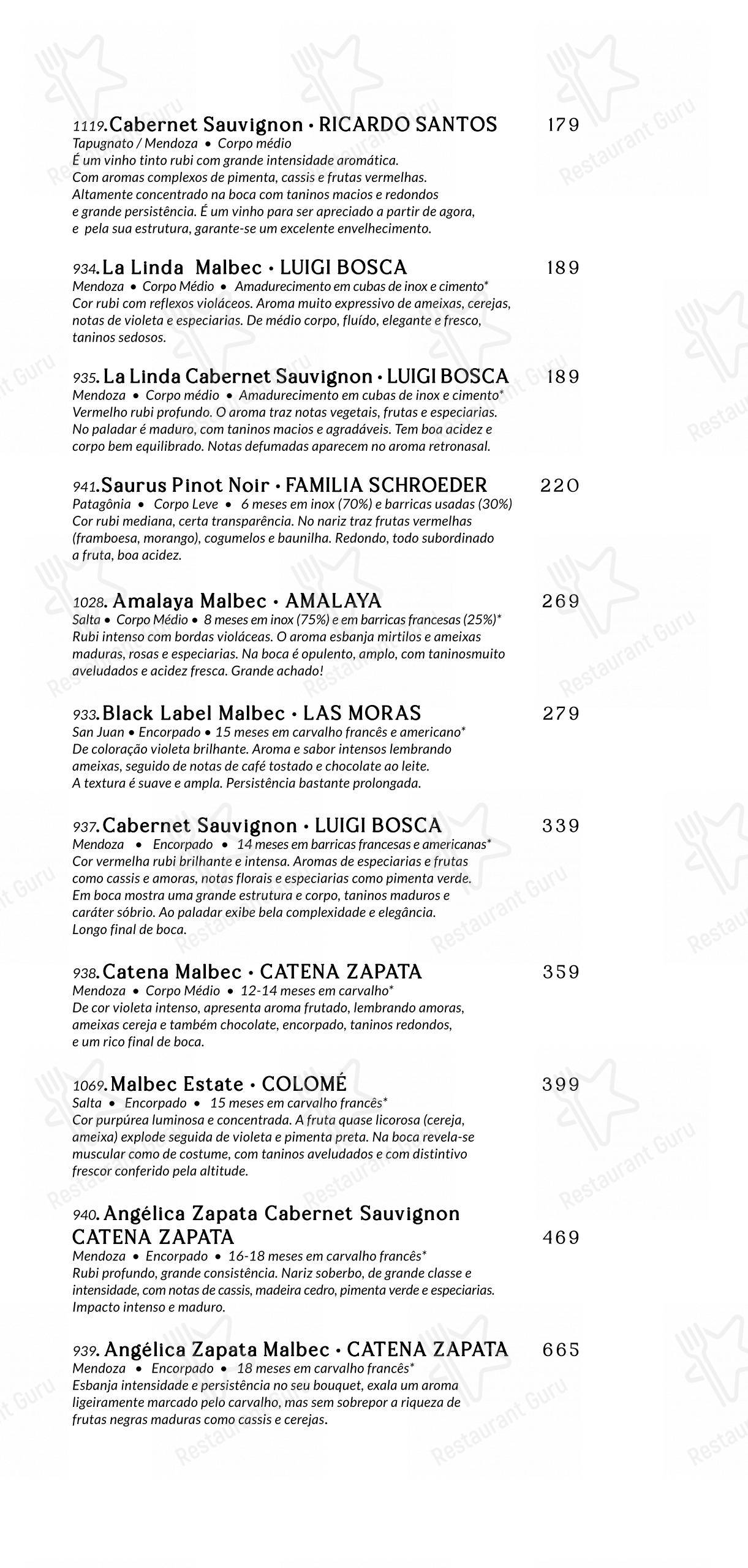 Menu bar para Baobá Bar e Restaurante em Itajaí