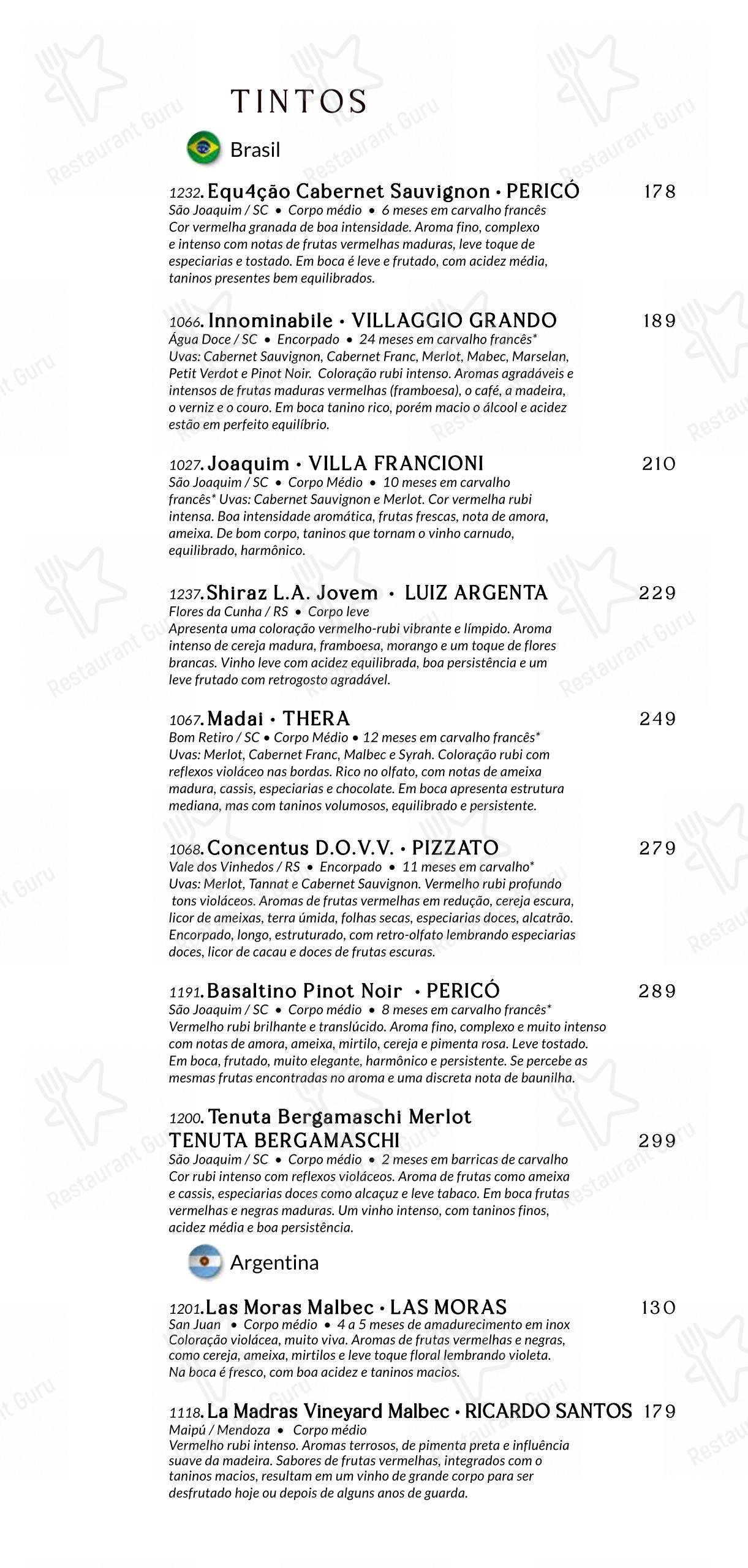 Menu bar para Baobá Bar e Restaurante em Itajaí