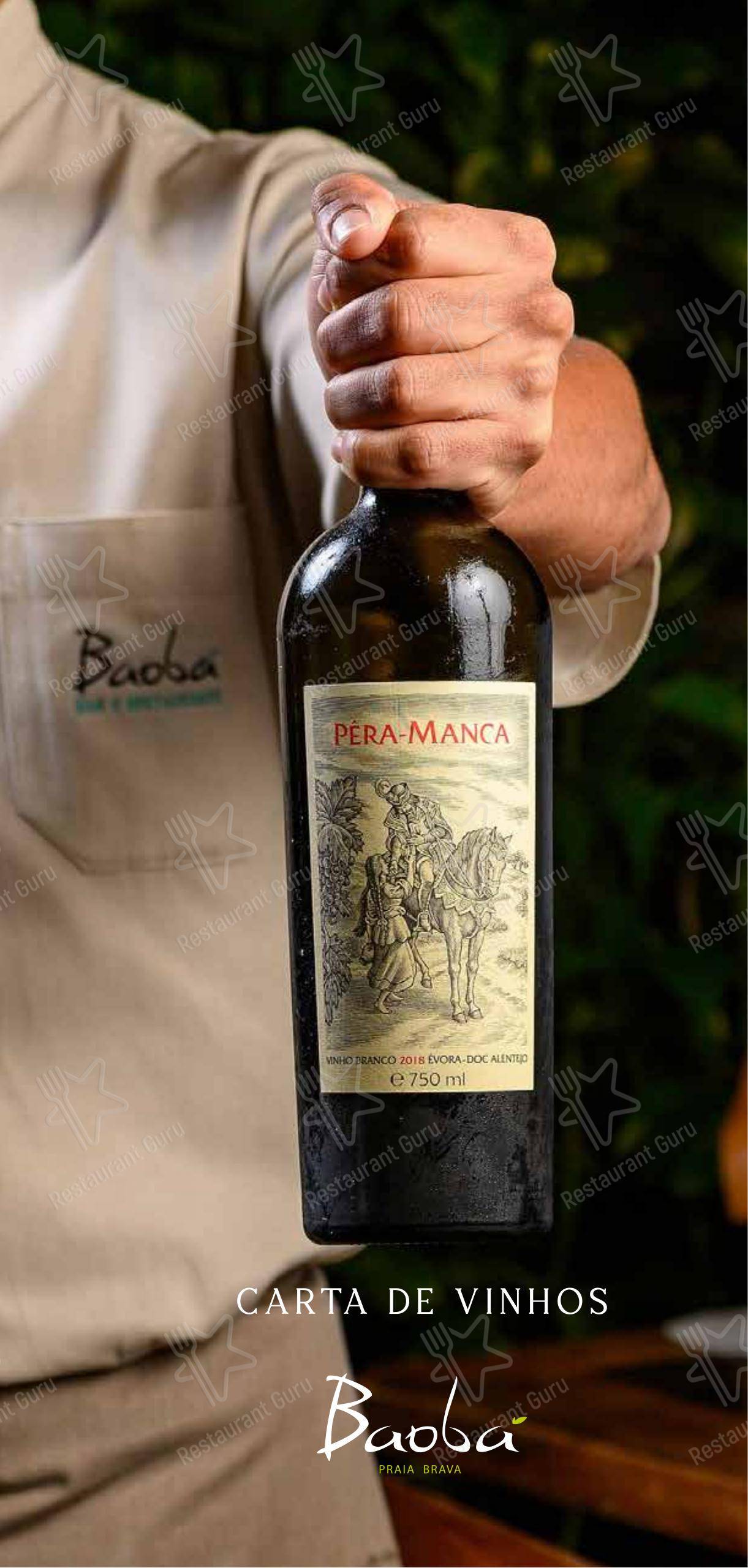 Baobá Bar e Restaurante em Itajaí - Menu bar