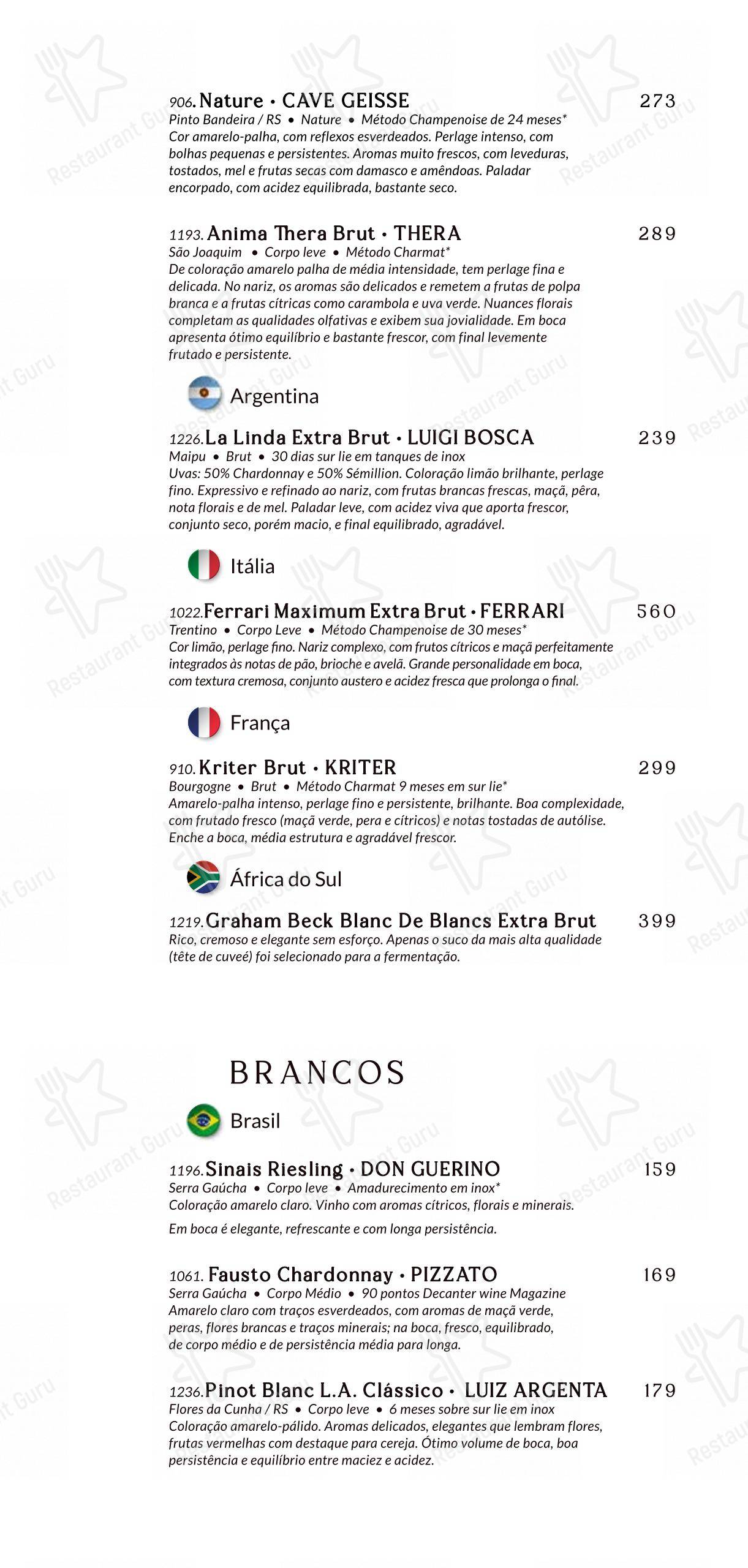 Menu bar para Baobá Bar e Restaurante em Itajaí