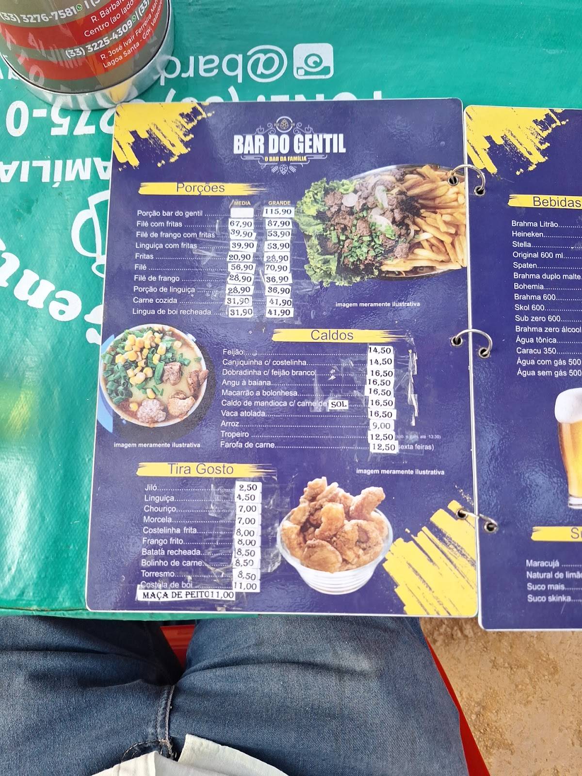 Bar Do Gentil O Melhor Tira Gosto Da Cidade cardápio