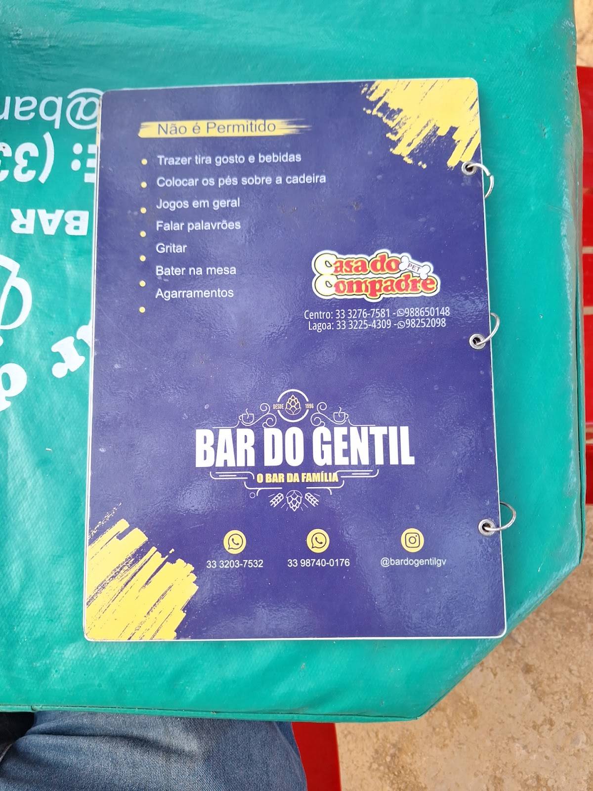 Bar Do Gentil O Melhor Tira Gosto Da Cidade cardápio