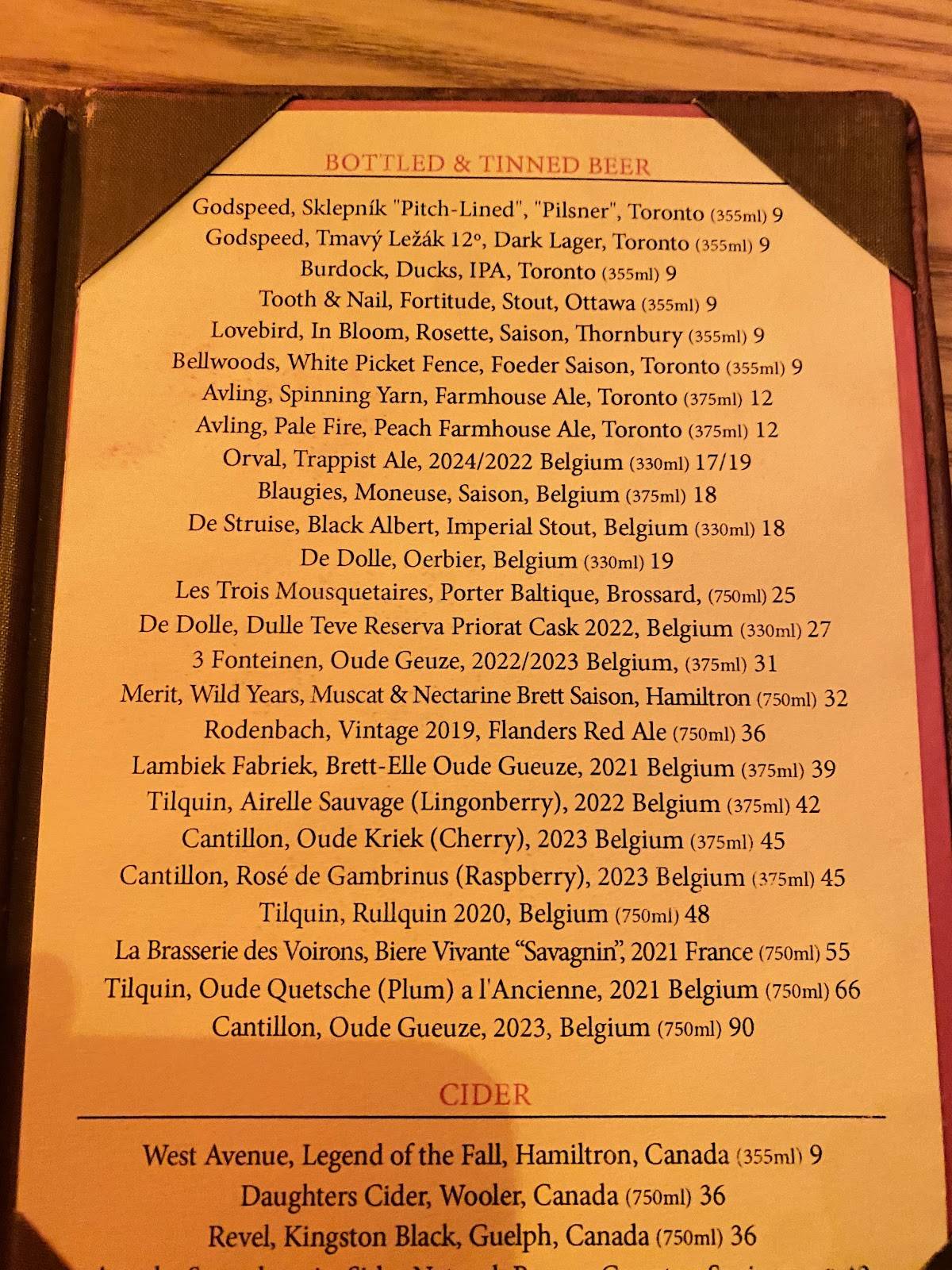 Menu de Bar Isabel
