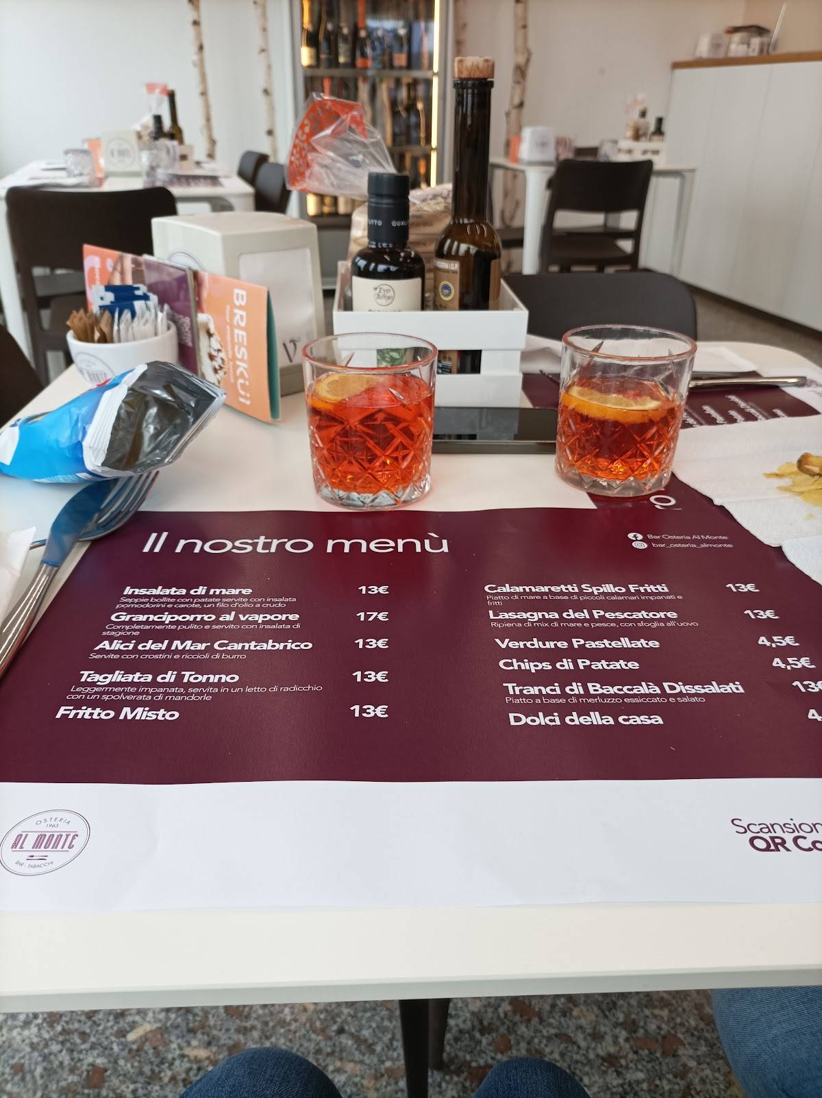 Menu di Bar Osteria Al Monte di Grossato Nicoletta 