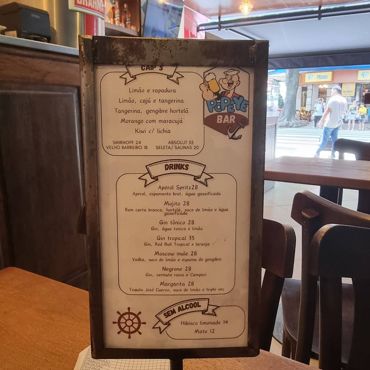 Bar Popeye cardápio