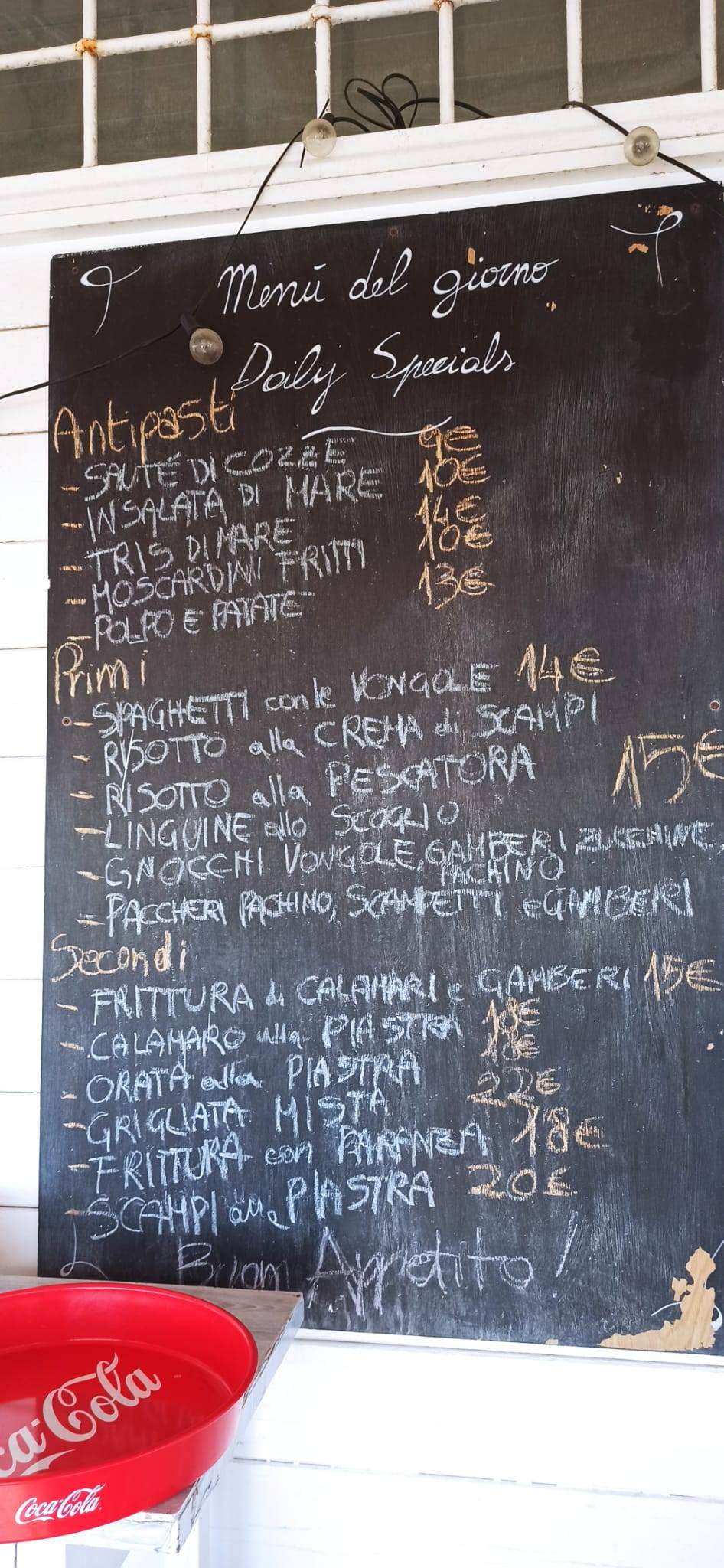 Menu di Bar Ristorante Mare in Vista 