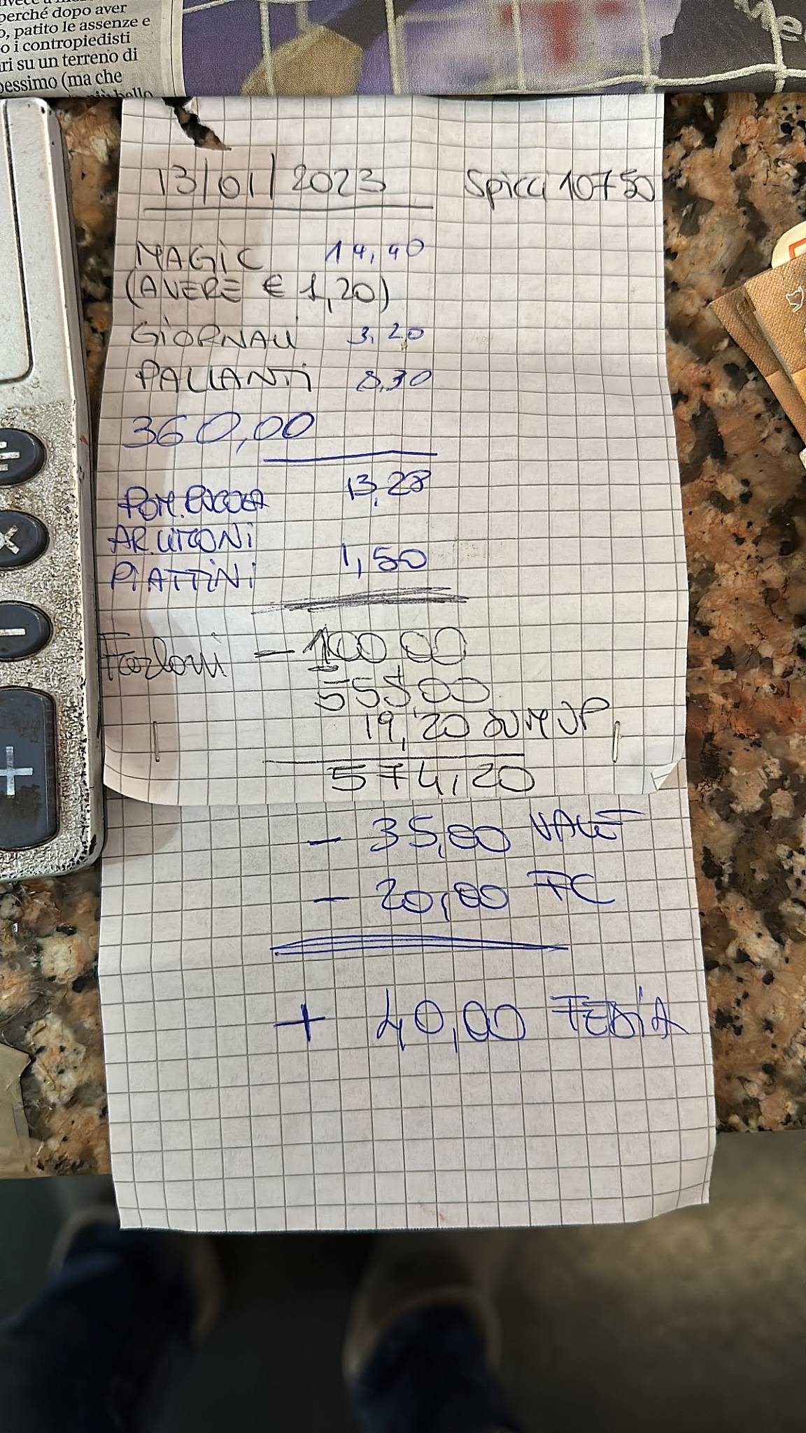 Menu di Torrefazione Caffè Giuliani 