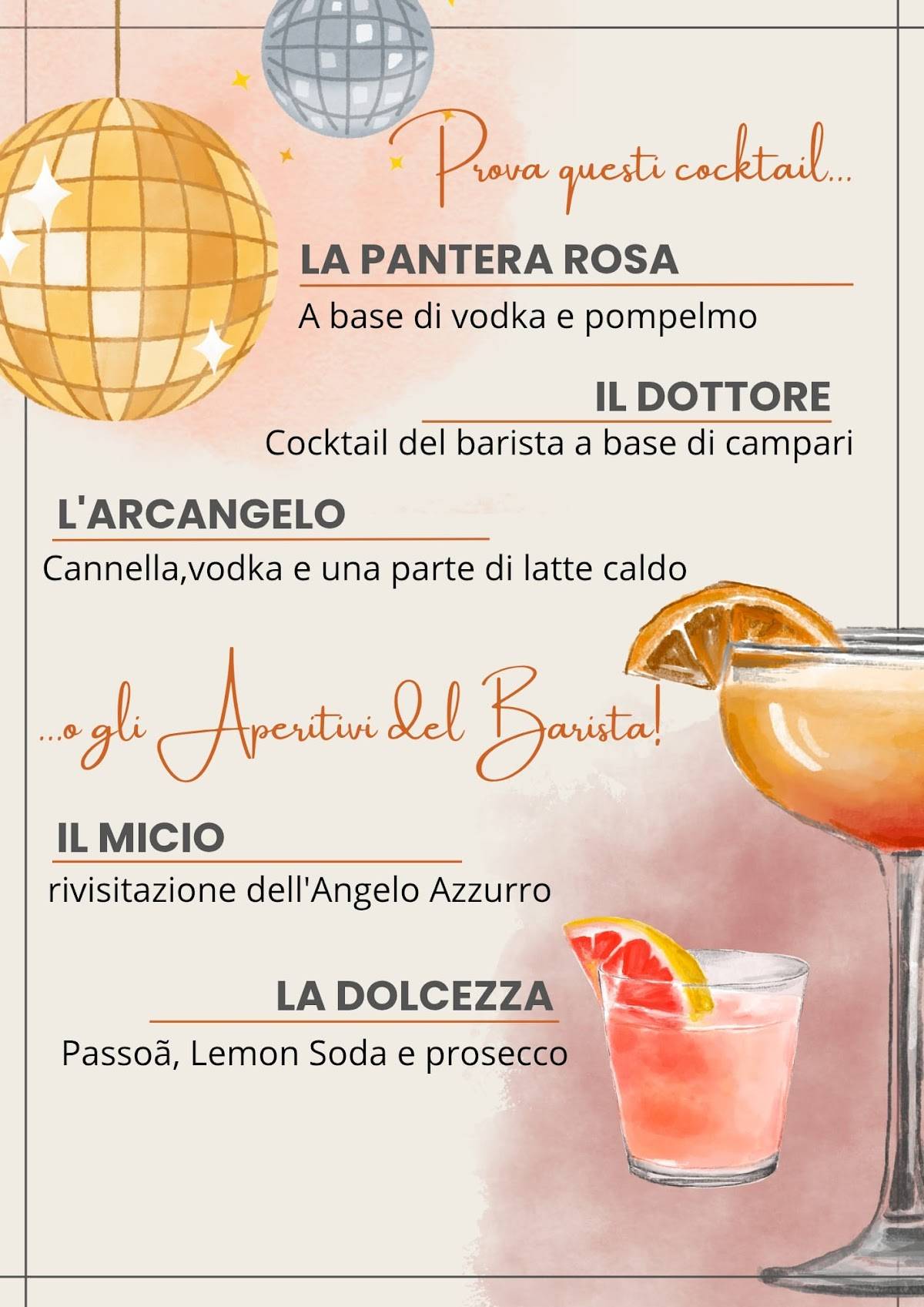 Menu di Bar caffetteria la botesela 