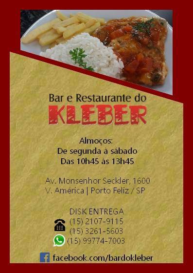 Bar e Restaurante do KLEBER cardápio
