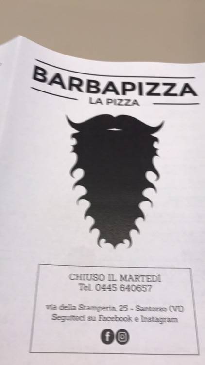 Menu di Barbapizza 