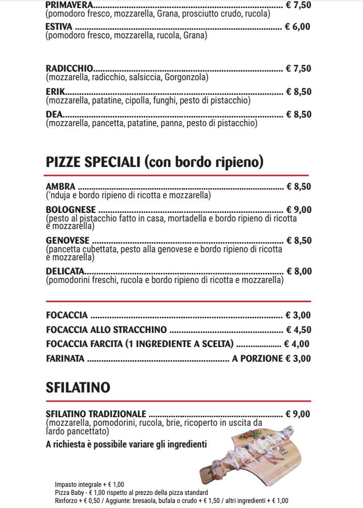 Menu di Barbapizza 
