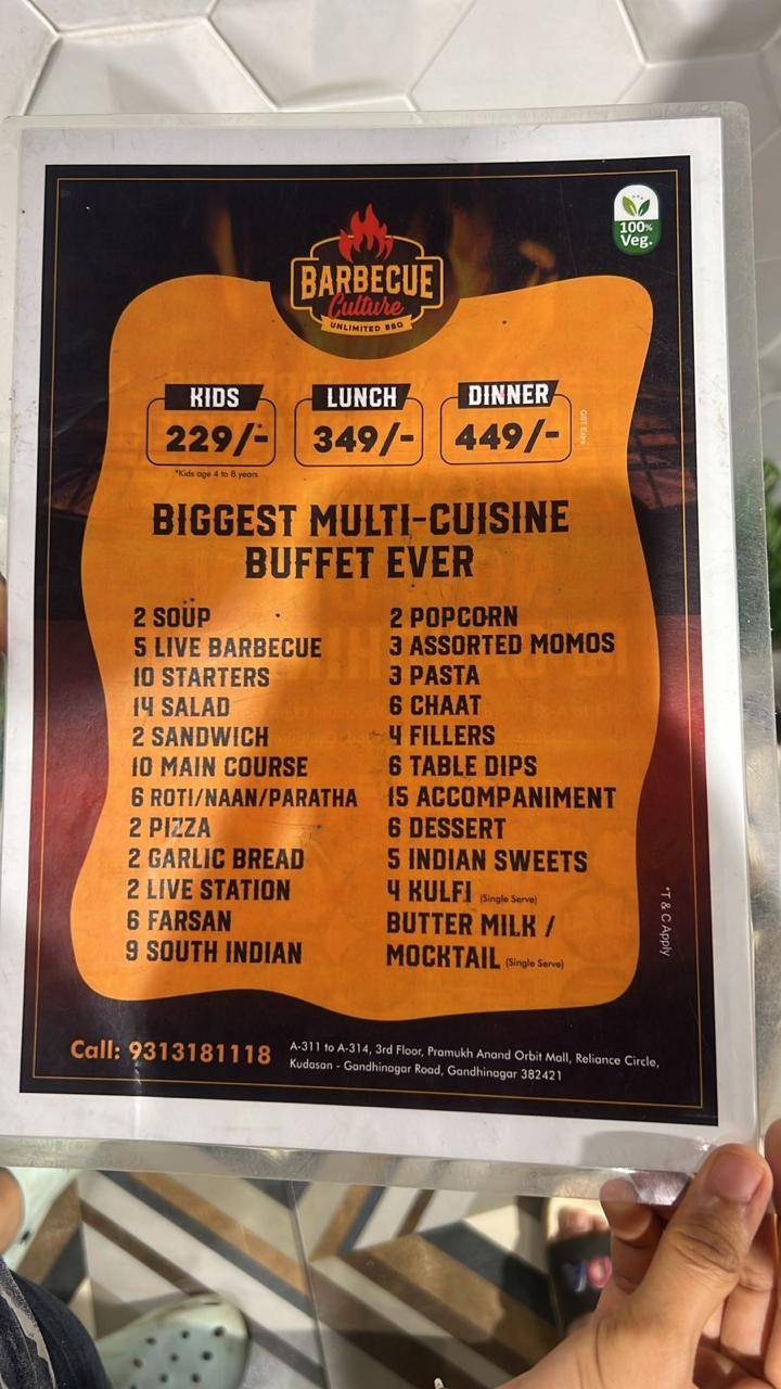 Barbecue Culture Gandhinagar menu
