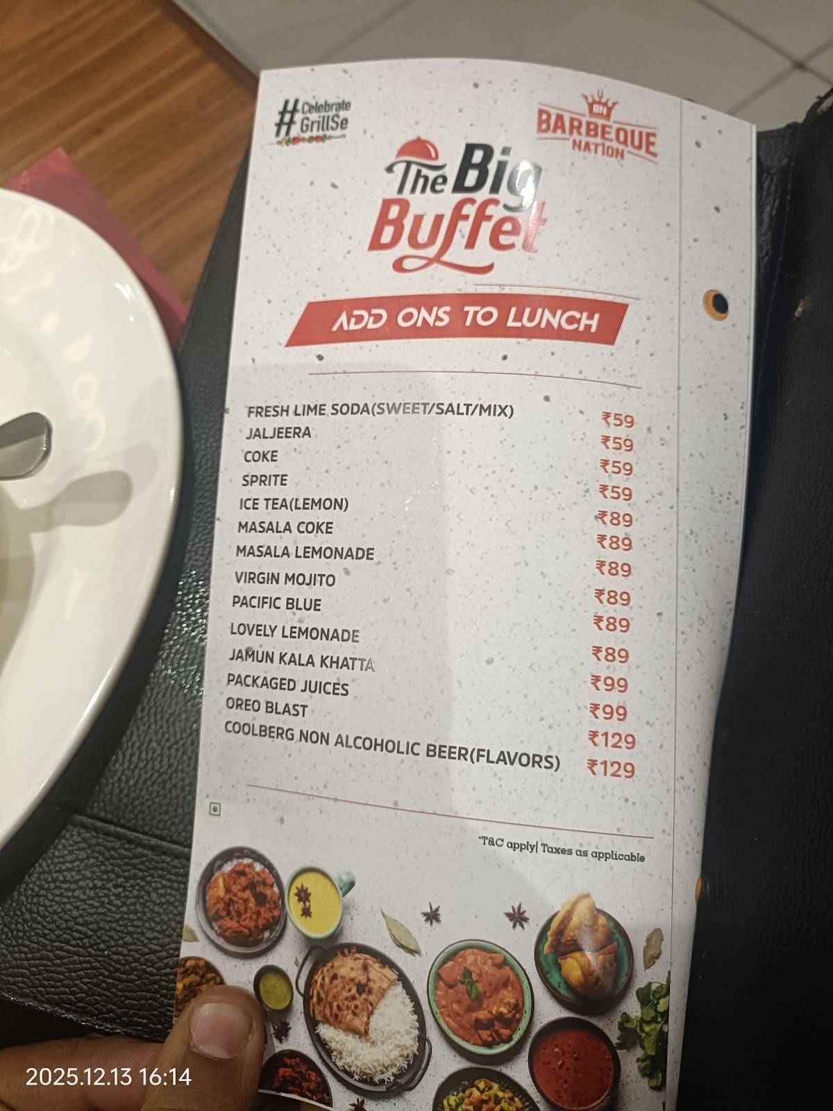 Barbeque Nation - Howrah Maidan menu