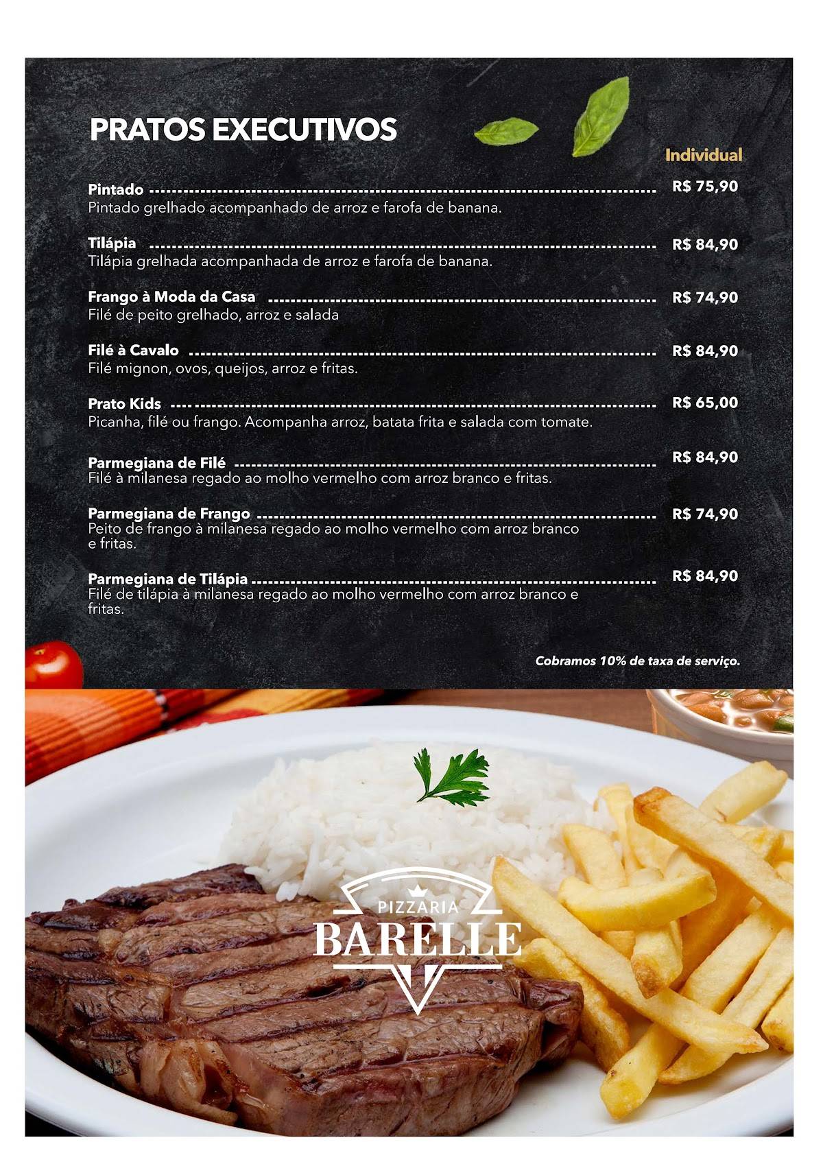 Barelle Pizzaria e Boliche cardápio