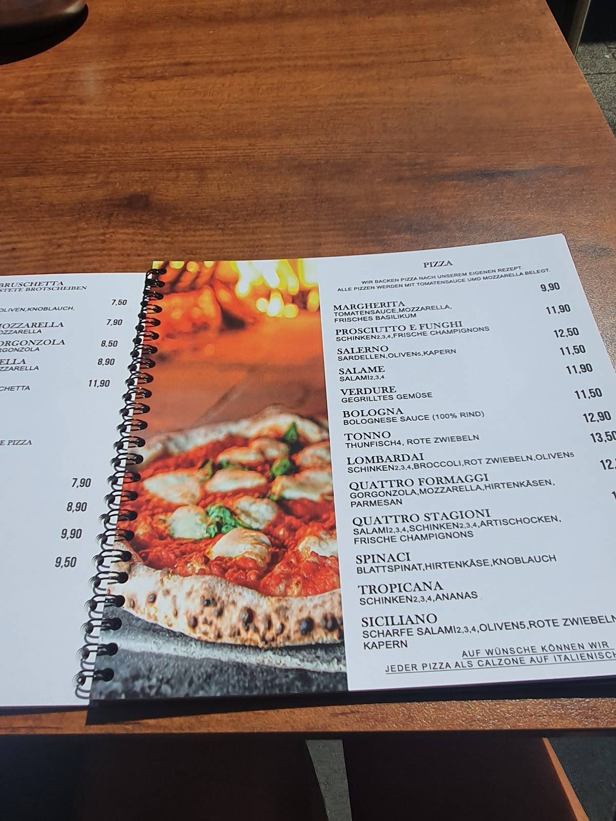 Menu de Barista Restaurant & Eiscafe